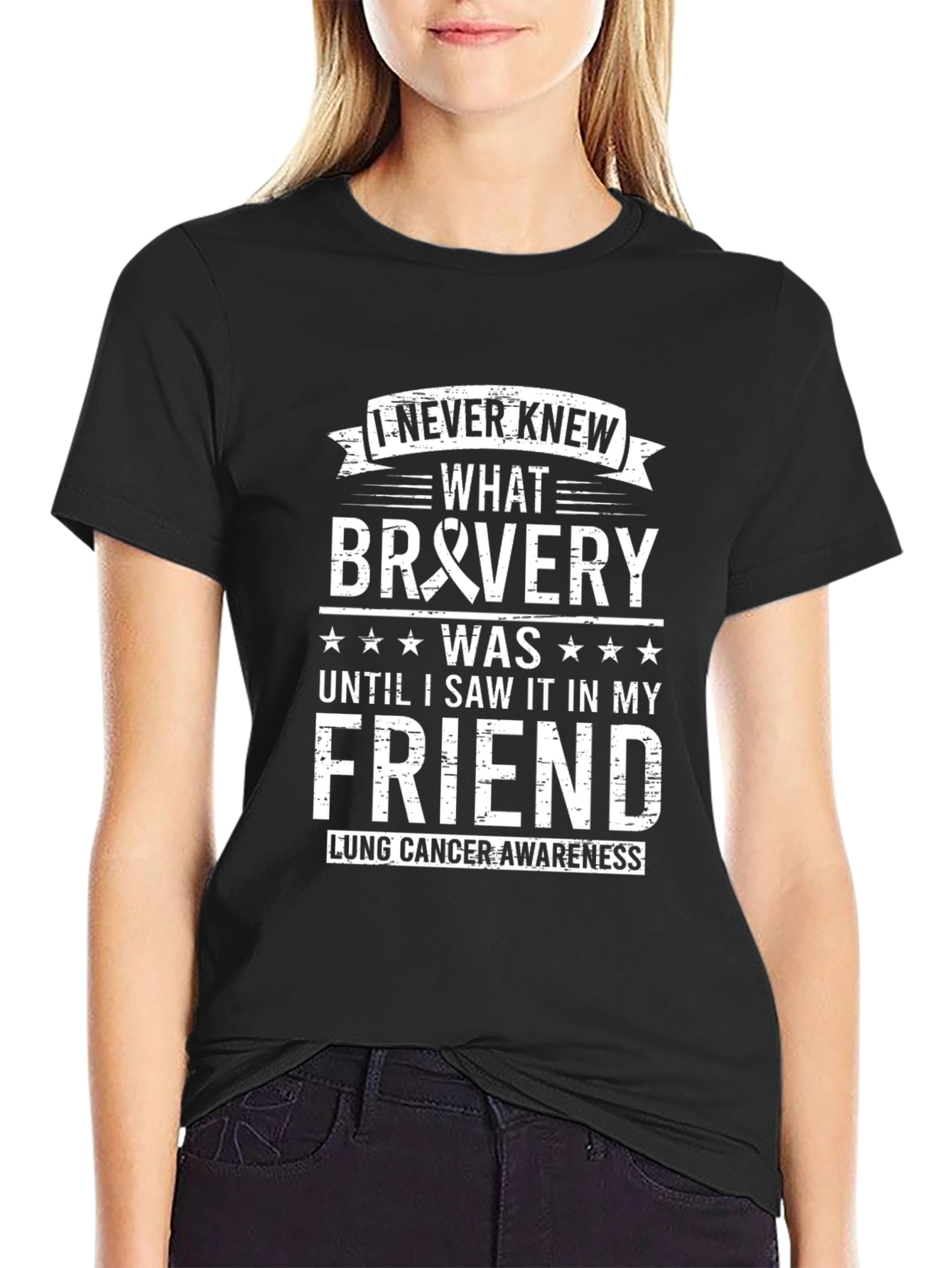 Lung Cancer Awareness T-Shirt Bravery Friend