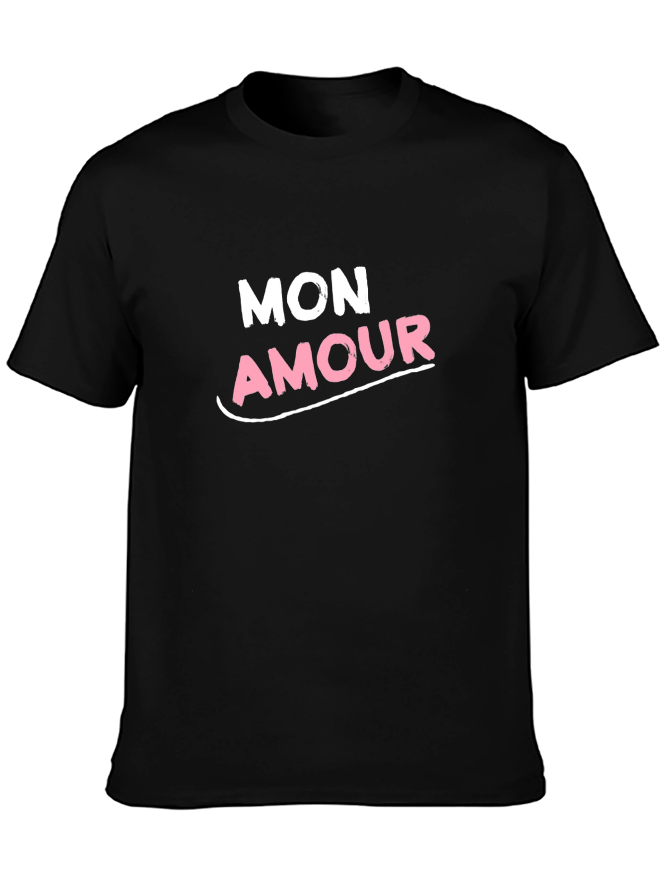 Mon Amour Graphic Tee - Black Crew Neck T-Shirt