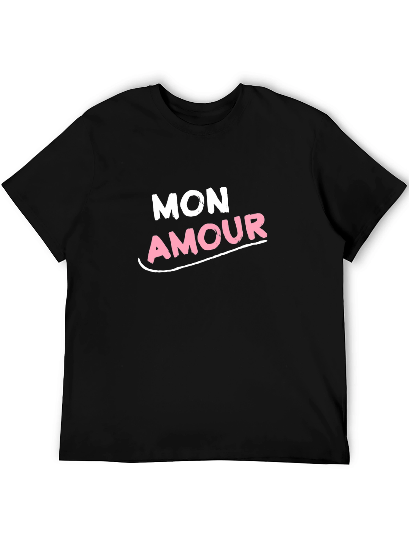 Mon Amour Graphic Tee - Black Crew Neck T-Shirt