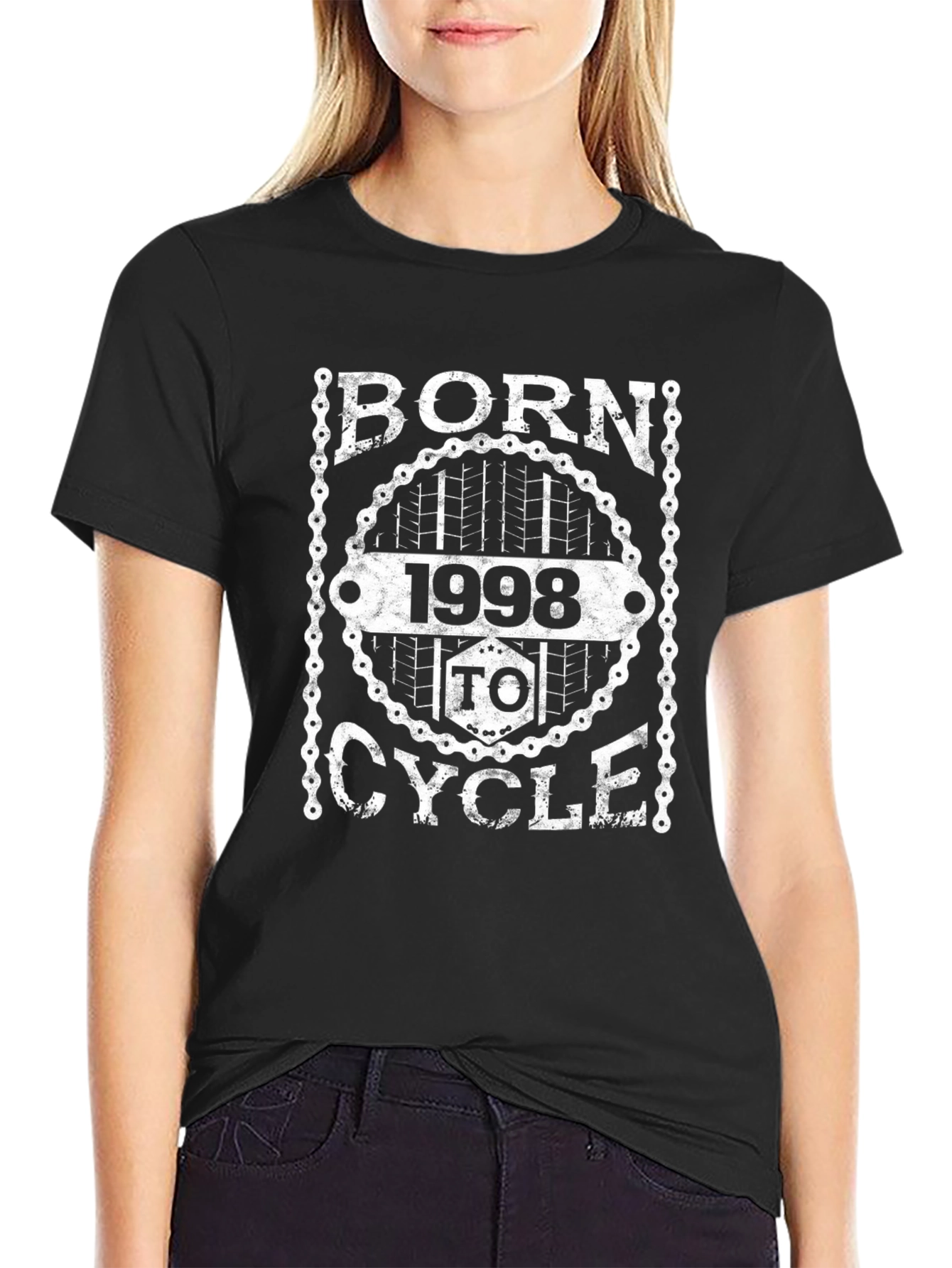 Born 1998 to Cycle Black Graphic T-Shirt