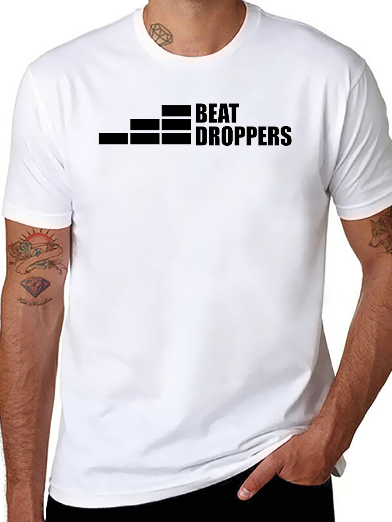 Beat Droppers Graphic Tee - Black Cotton Blend T-Shirt
