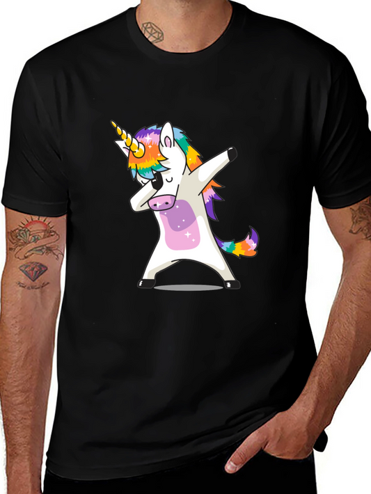 Dabbing Unicorn Graphic Tee - Black
