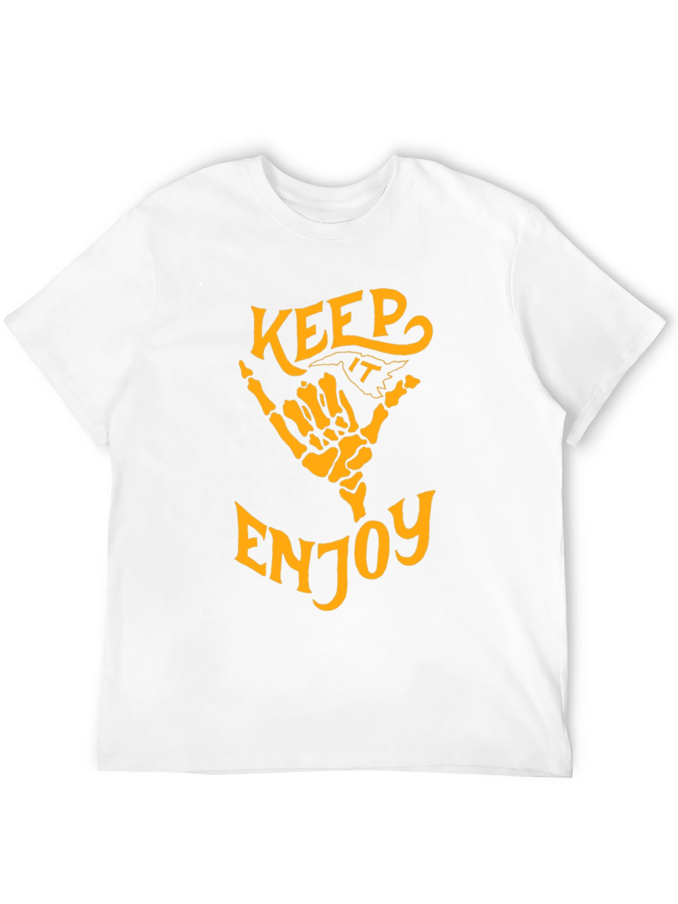 Keep It Enjoy Skeleton Hand Graphic T-Shirt