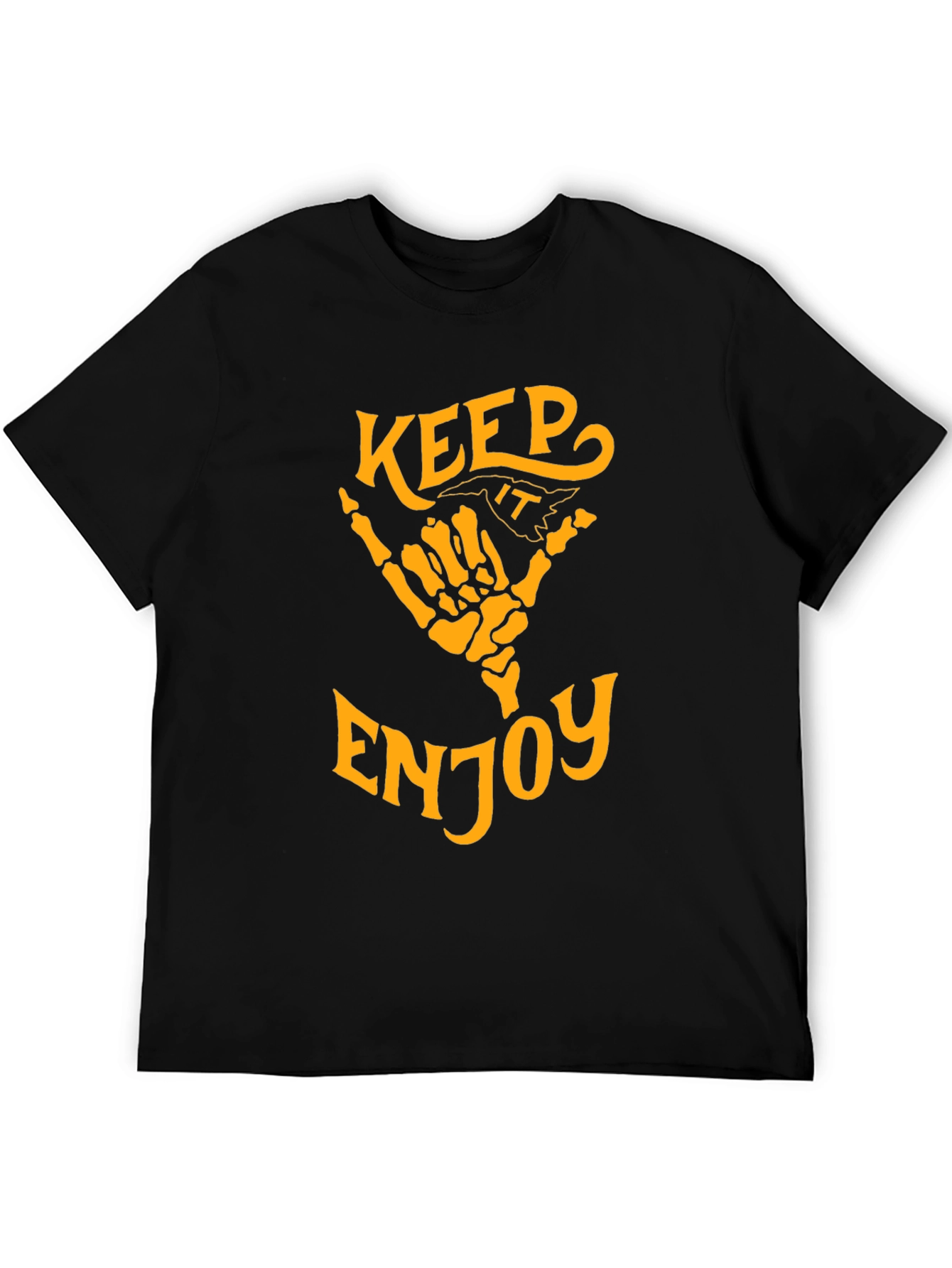 Keep It Enjoy Skeleton Hand Graphic T-Shirt