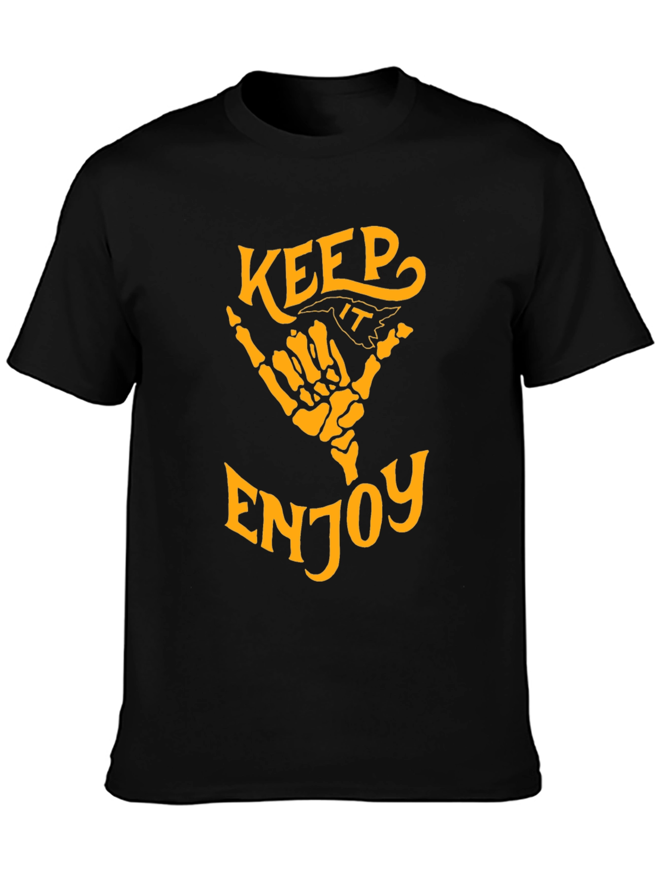 Keep It Enjoy Skeleton Hand Graphic T-Shirt