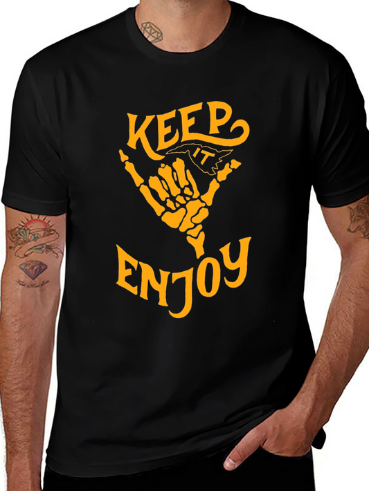 Keep It Enjoy Skeleton Hand Graphic T-Shirt