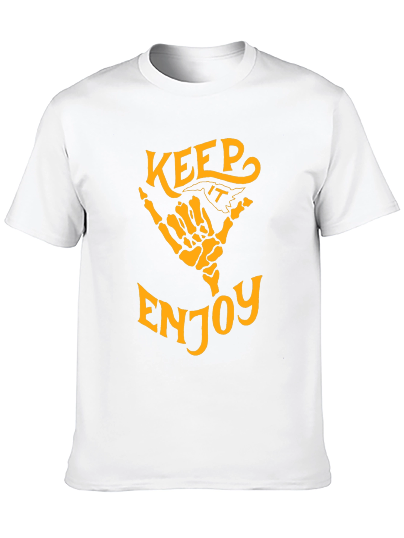 Keep It Enjoy Skeleton Hand Graphic T-Shirt