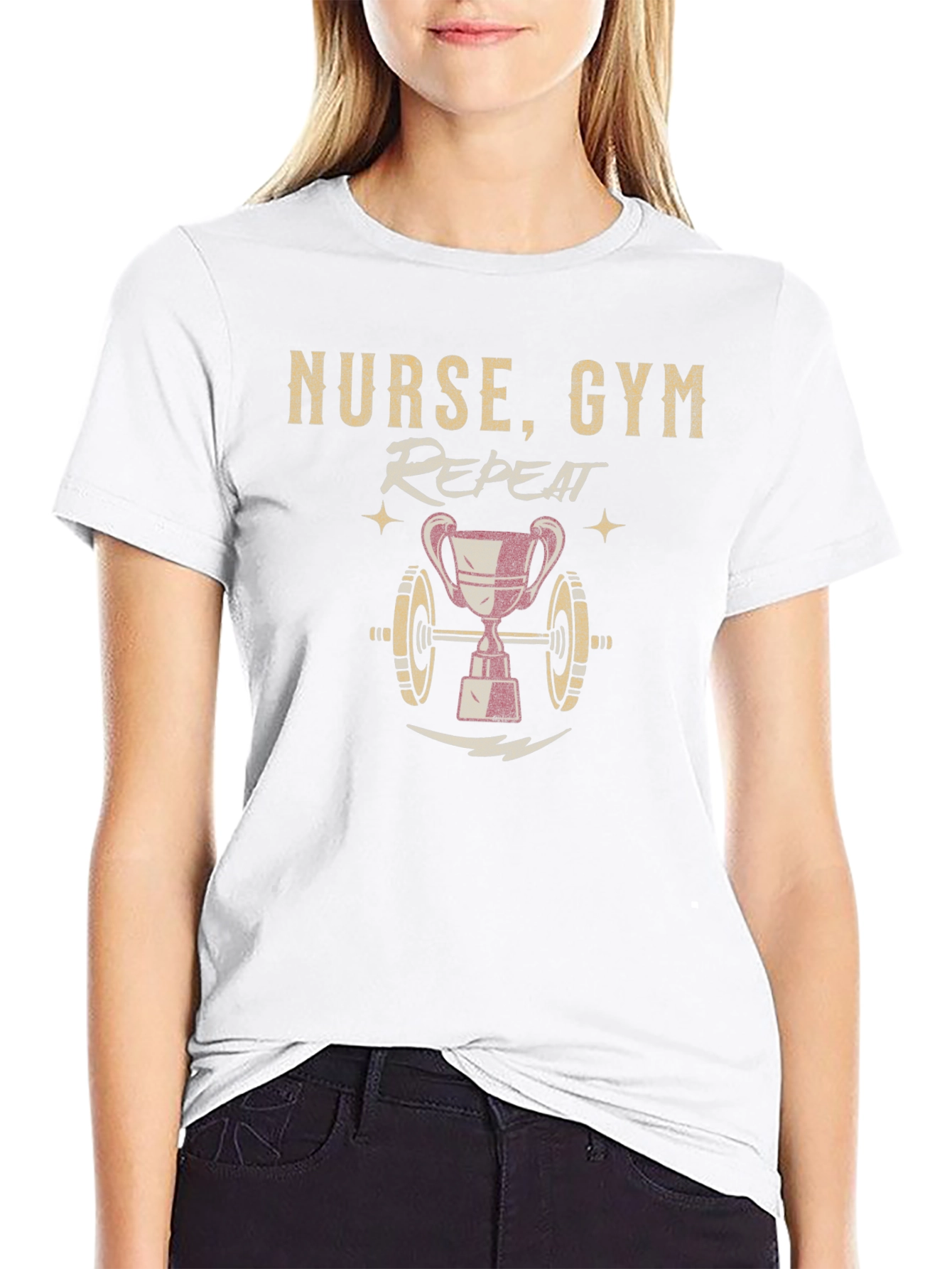 Nurse Gym Repeat Graphic Tee