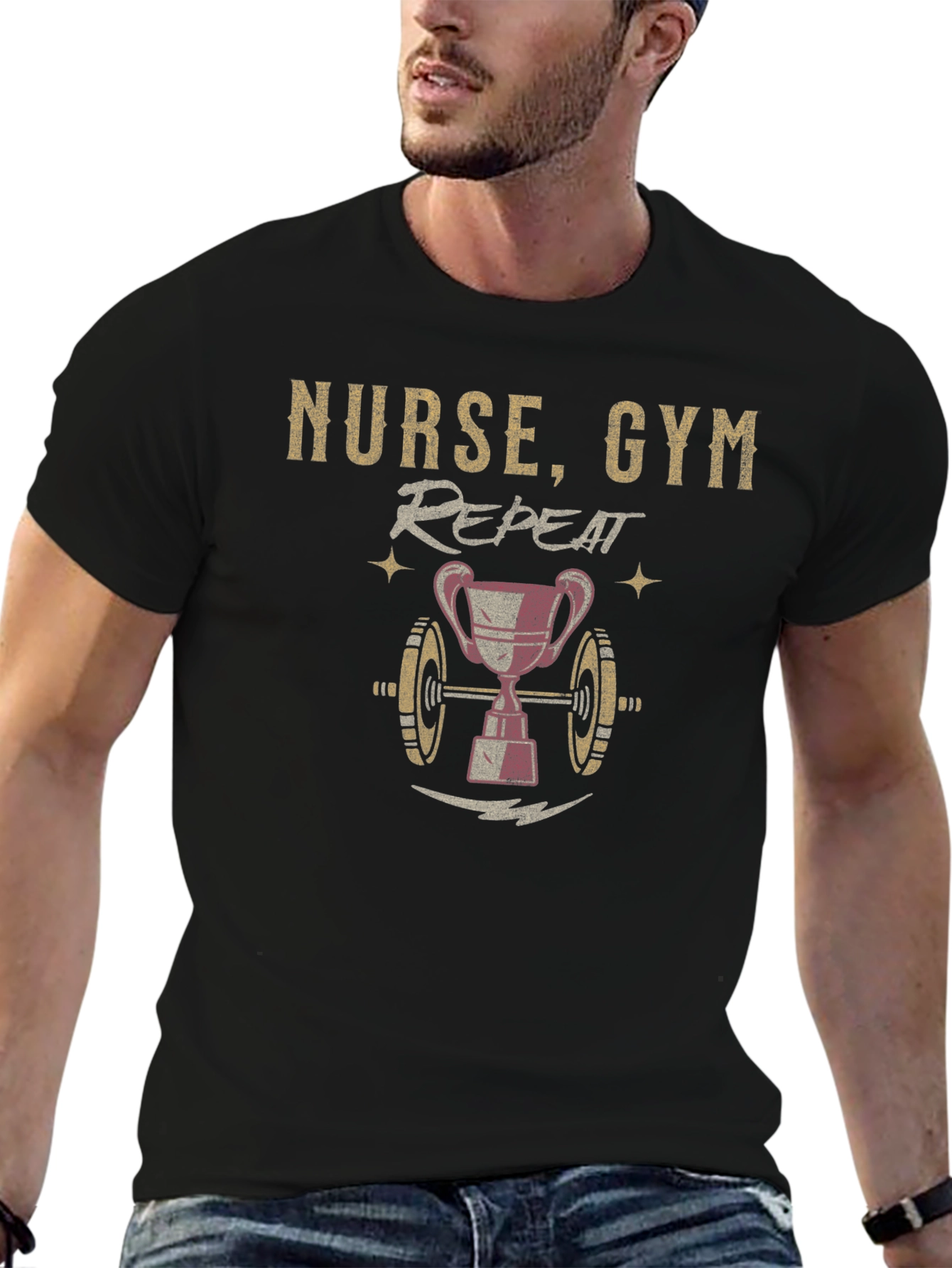 Nurse Gym Repeat Graphic Tee