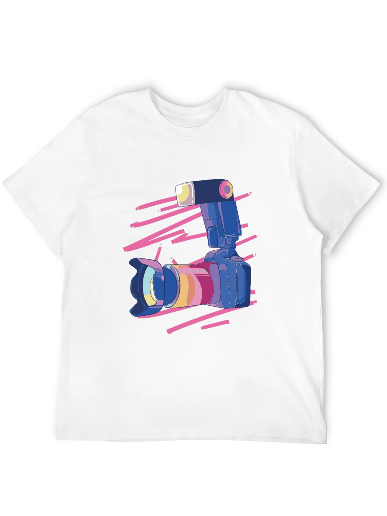Retro Camera Graphic Tee - Classic Black Cotton T-Shirt