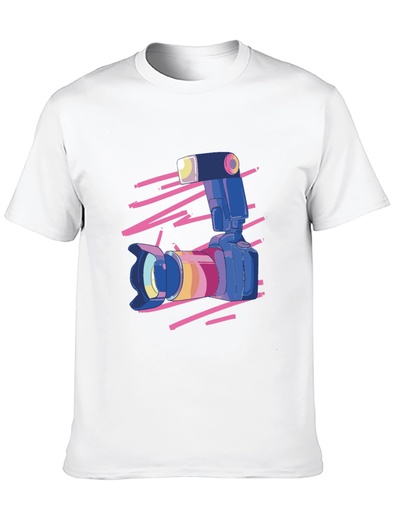 Retro Camera Graphic Tee - Classic Black Cotton T-Shirt