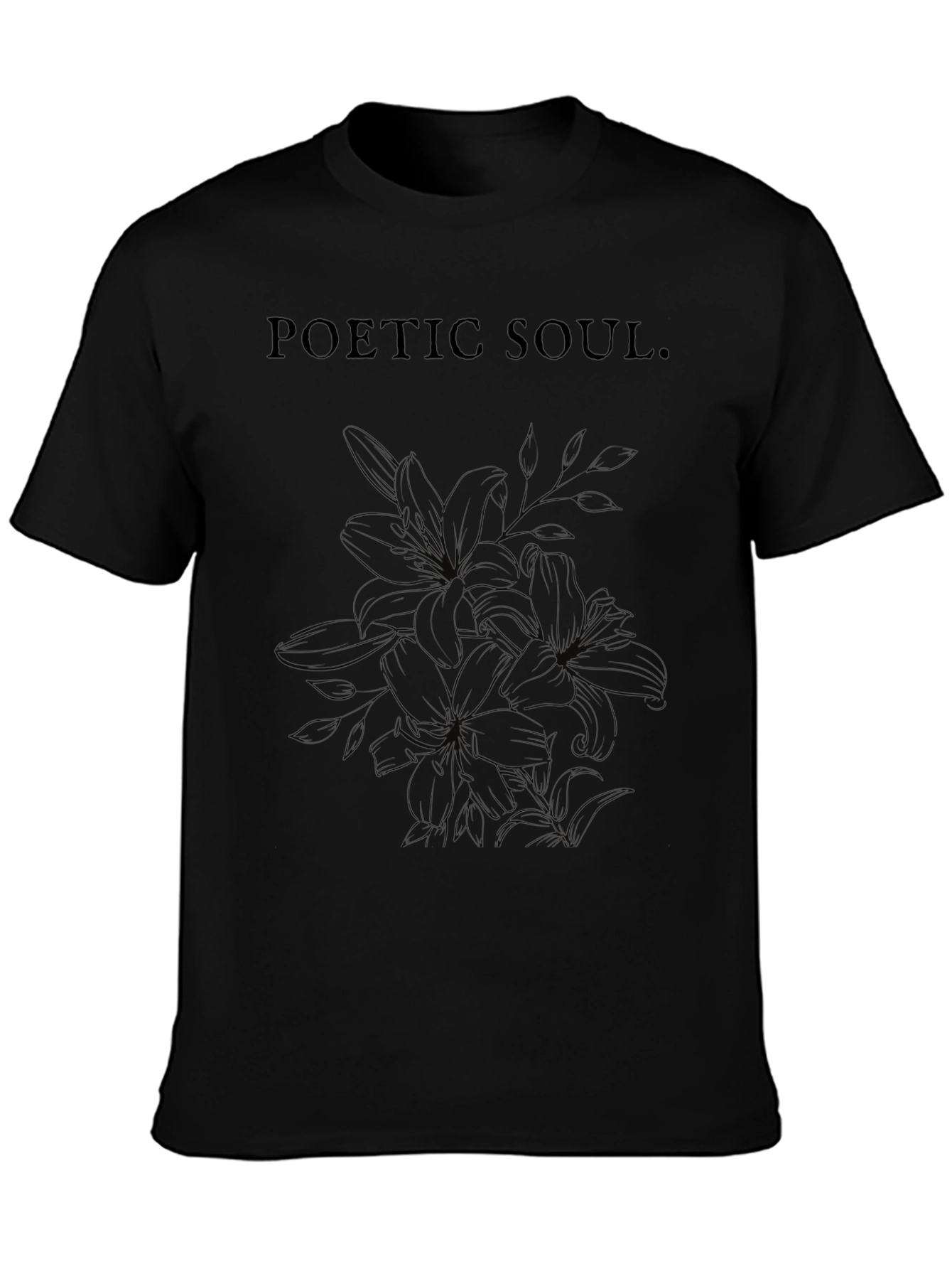 Poetic Soul Lily Graphic Tee - Black