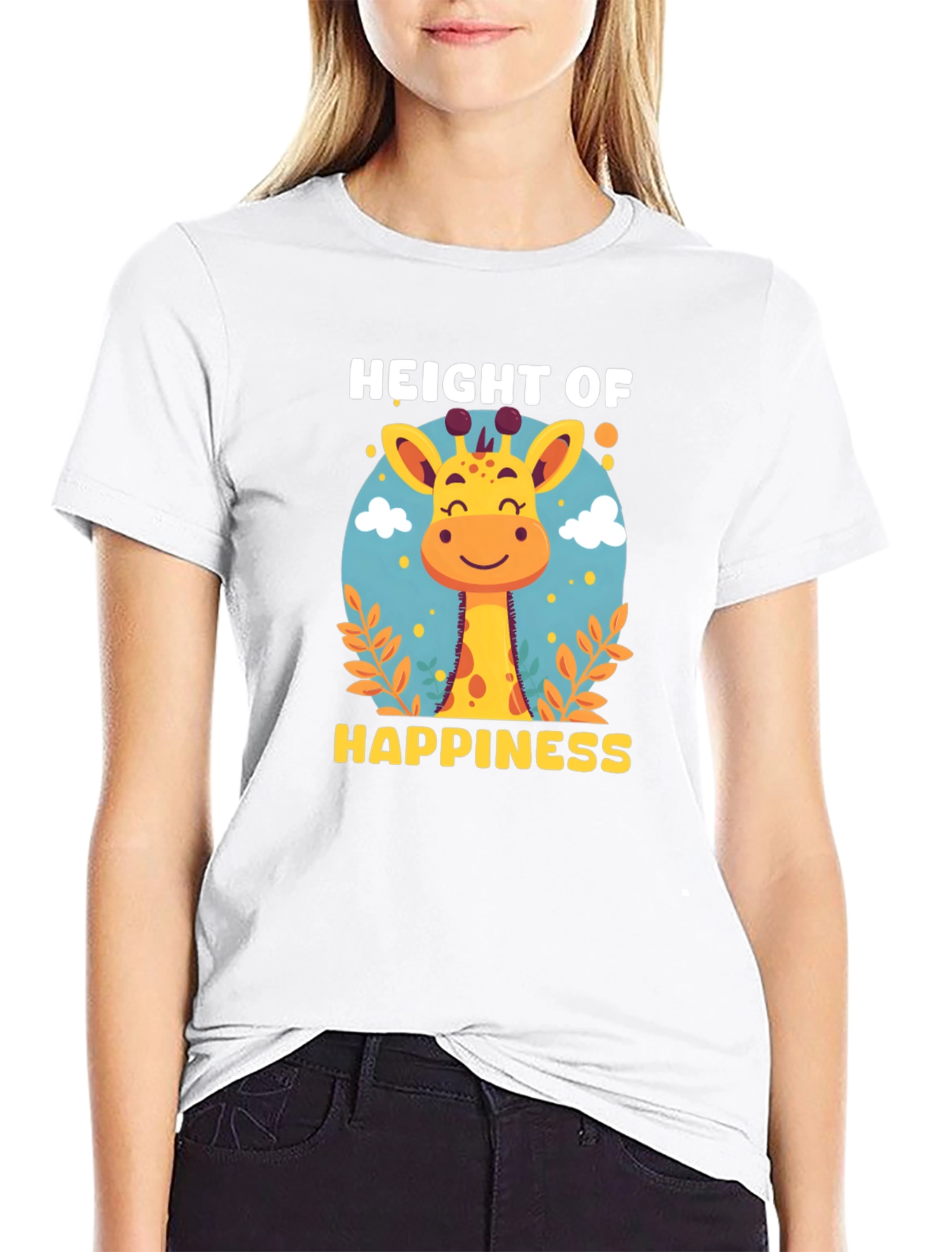 Height of Happiness Giraffe Graphic T-Shirt