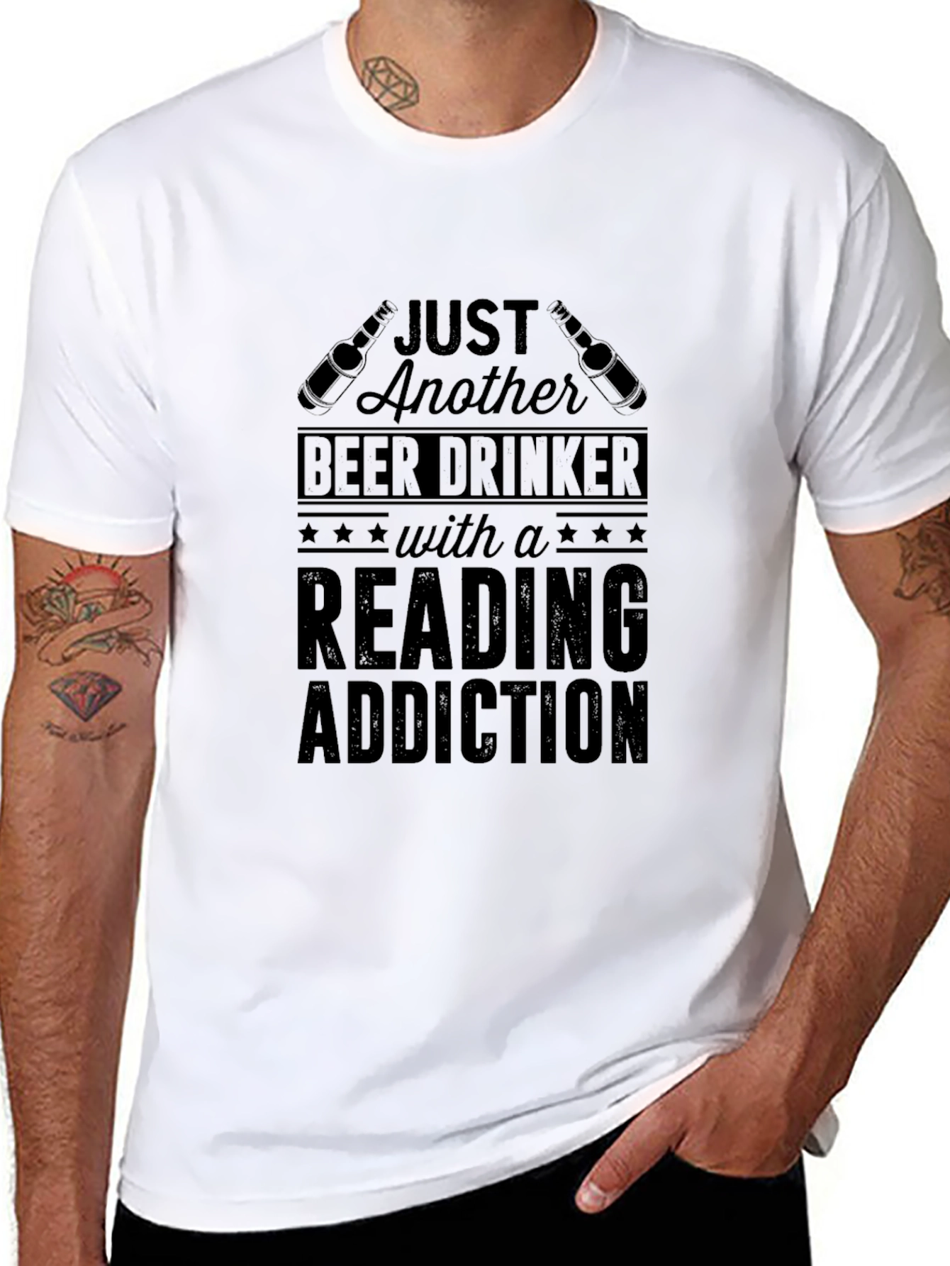 Beer Drinker Reading Addiction T-Shirt