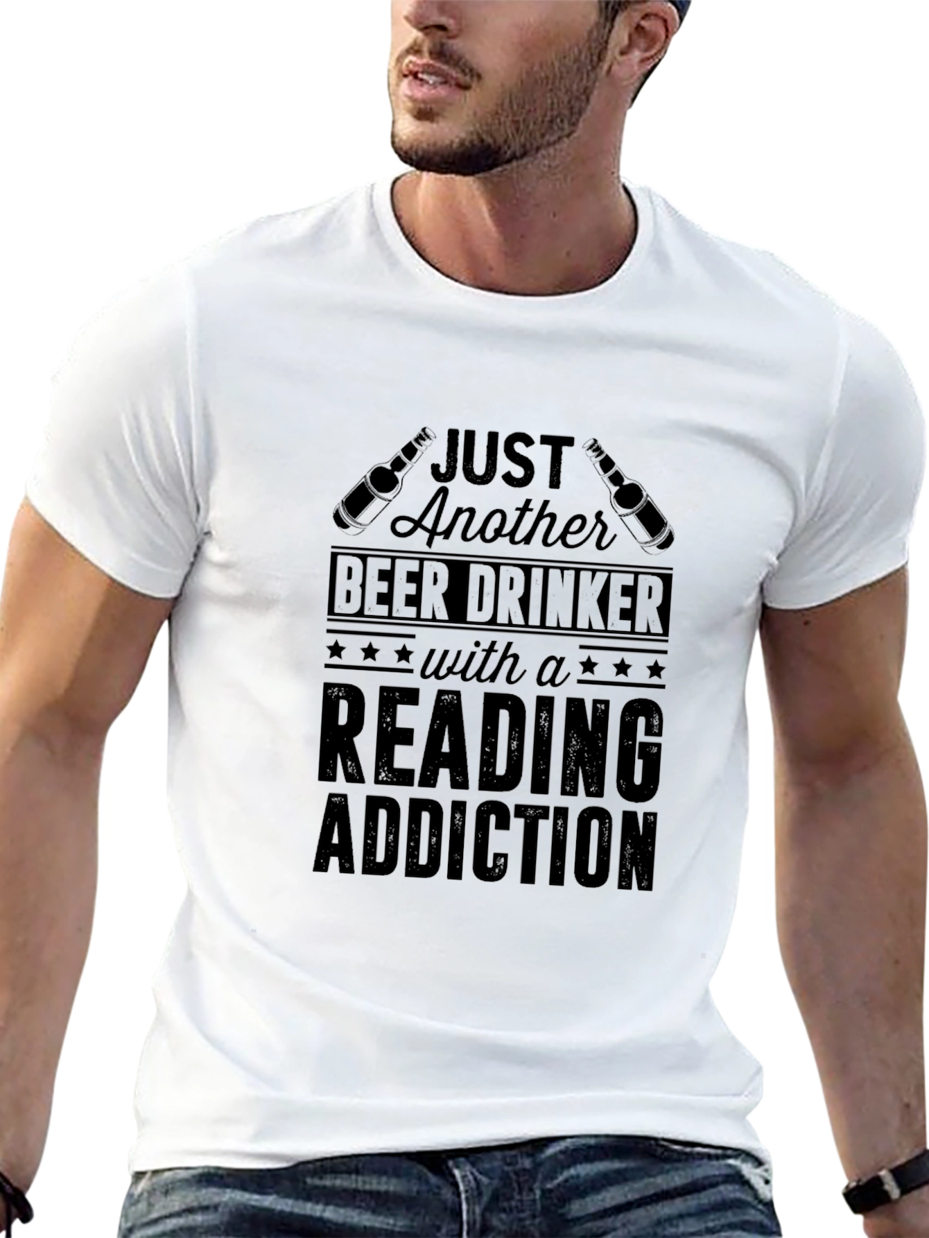 Beer Drinker Reading Addiction T-Shirt