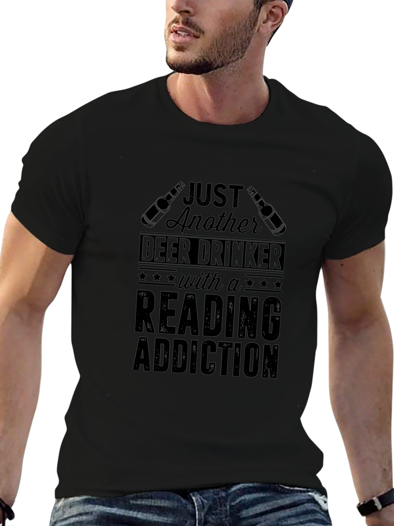 Beer Drinker Reading Addiction T-Shirt