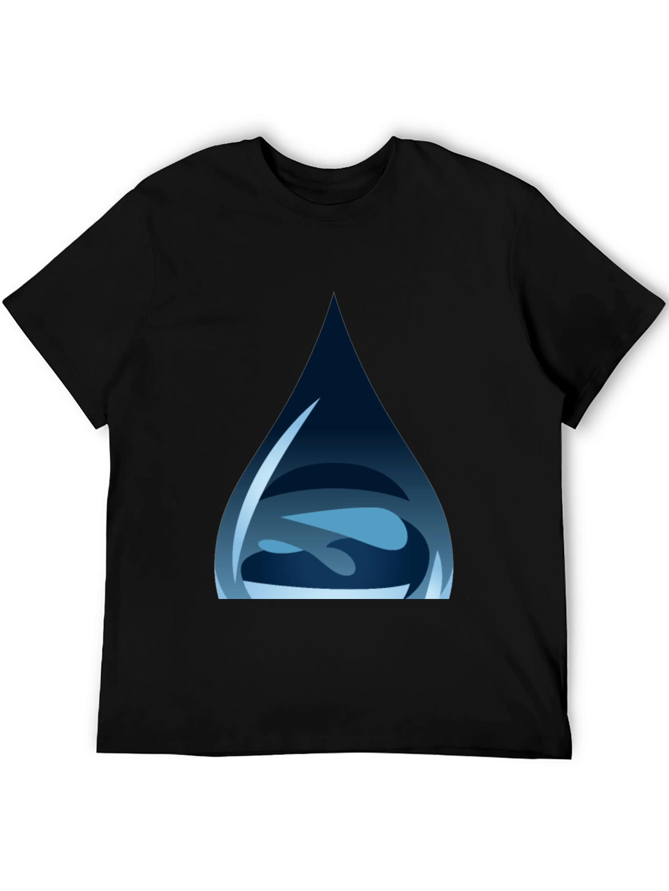 Water Drop Graphic Tee - Stylish Black T-Shirt