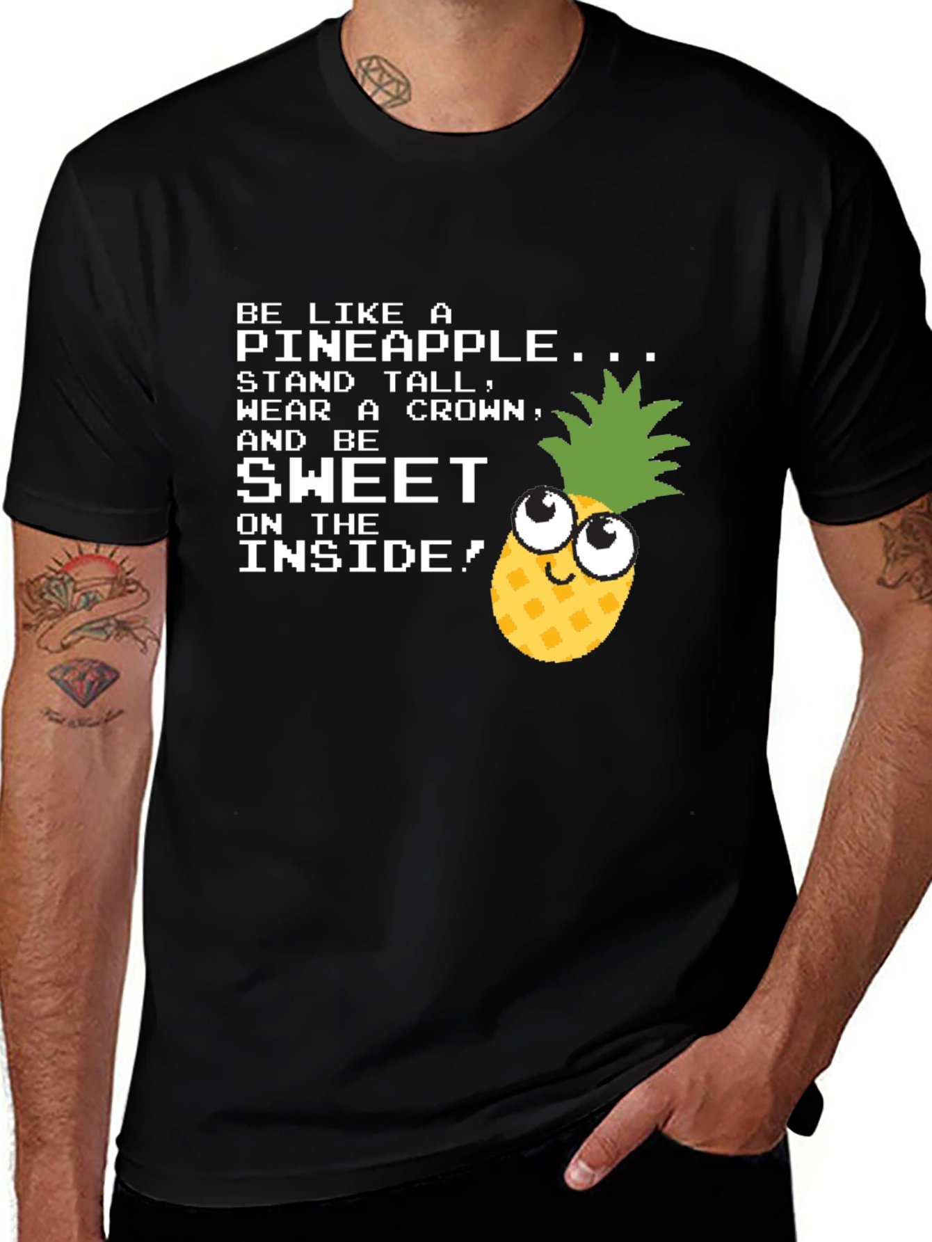 Be Like a Pineapple Funny Graphic T-Shirt