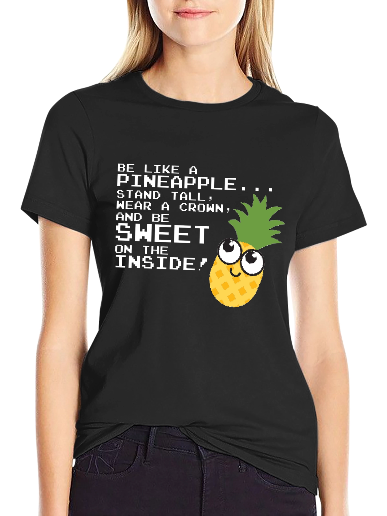 Be Like a Pineapple Funny Graphic T-Shirt