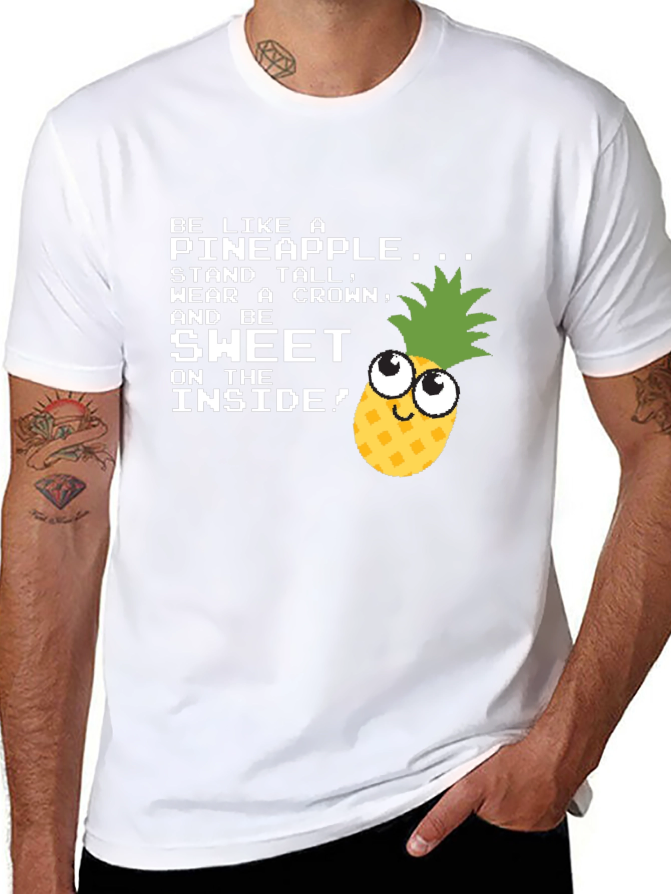 Be Like a Pineapple Funny Graphic T-Shirt