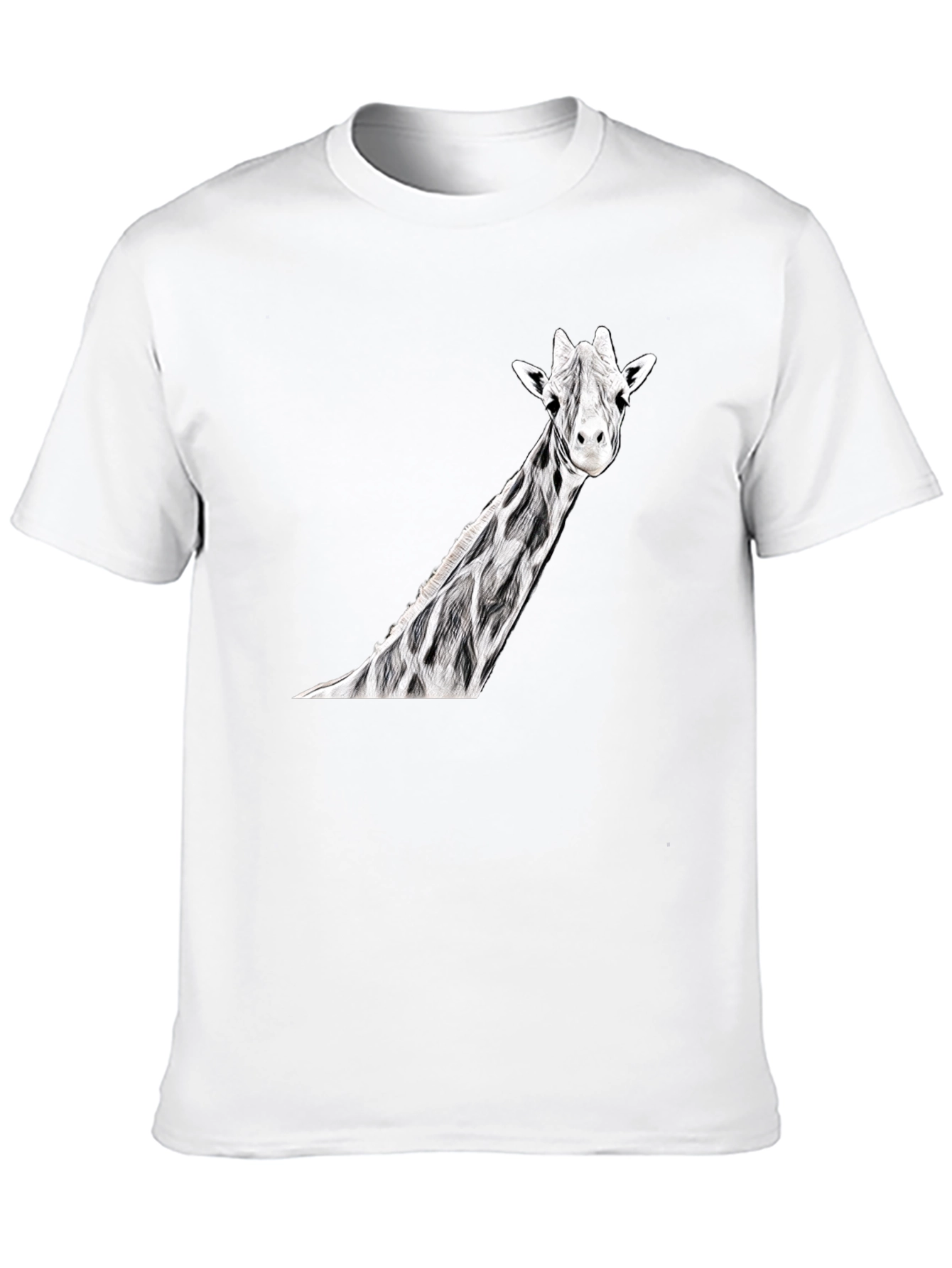 Giraffe Print Black T-Shirt | Unique Animal Tee