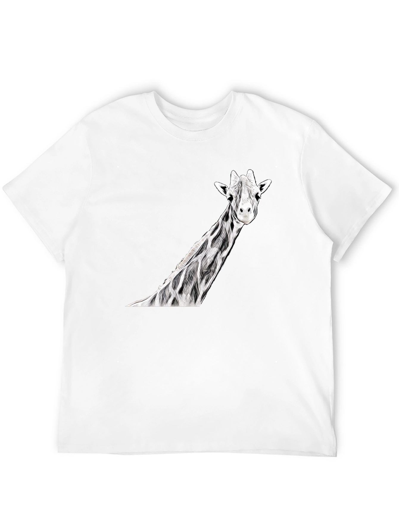 Giraffe Print Black T-Shirt | Unique Animal Tee