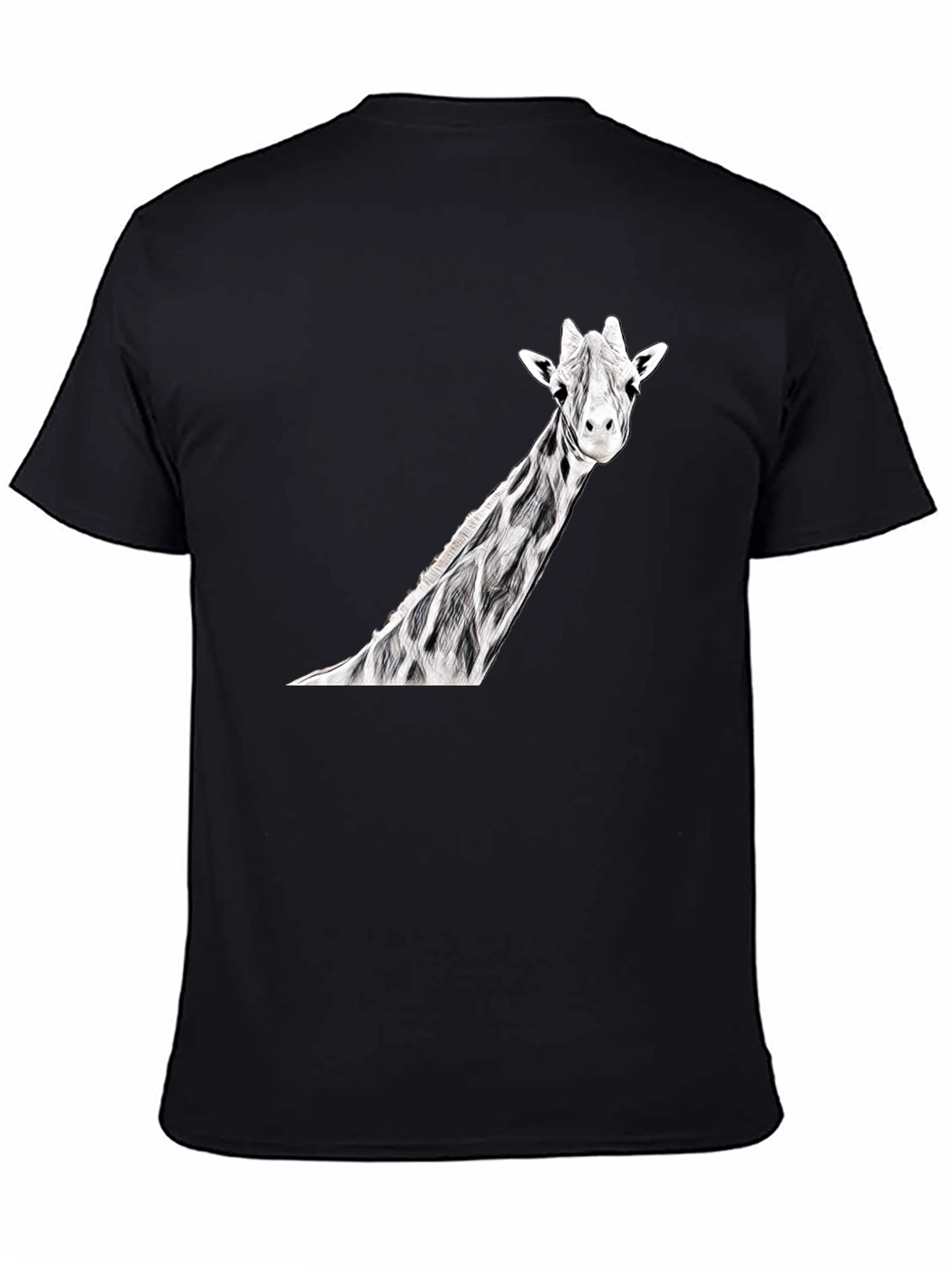 Giraffe Print Black T-Shirt | Unique Animal Tee