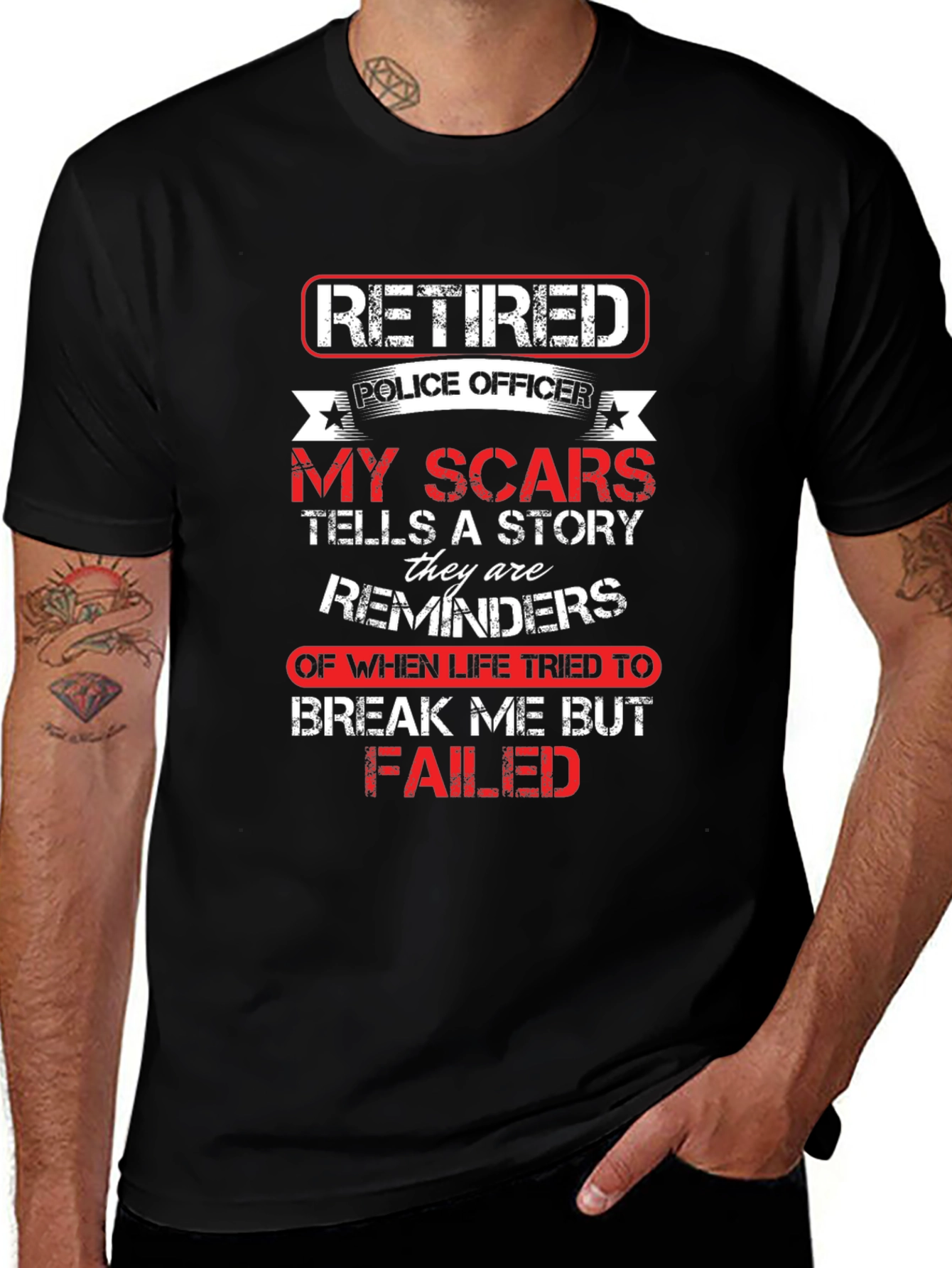 Retired Police Officer Scar Story T-Shirt