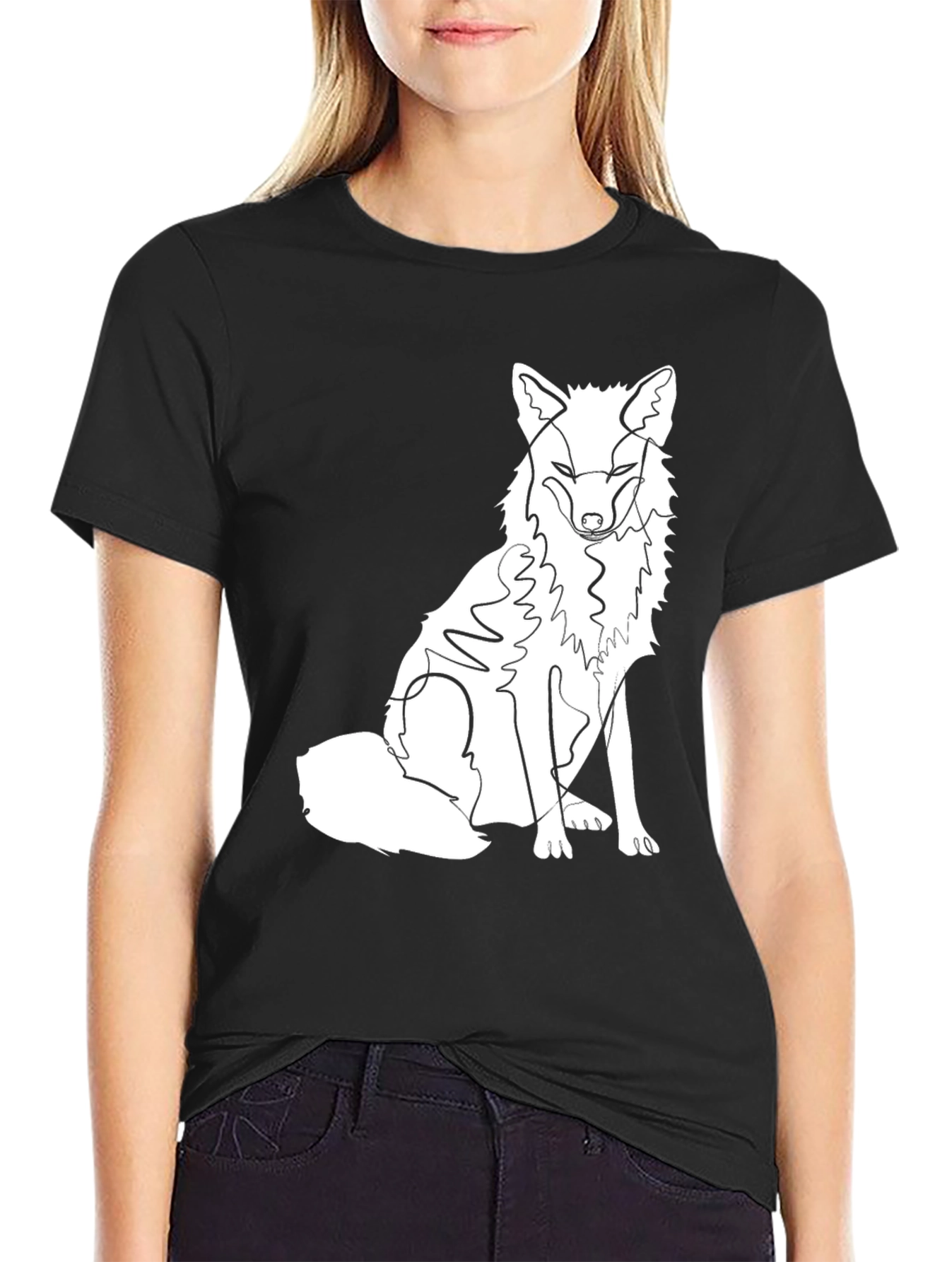 Fox Line Art Graphic Tee - Stylish Casual Wear