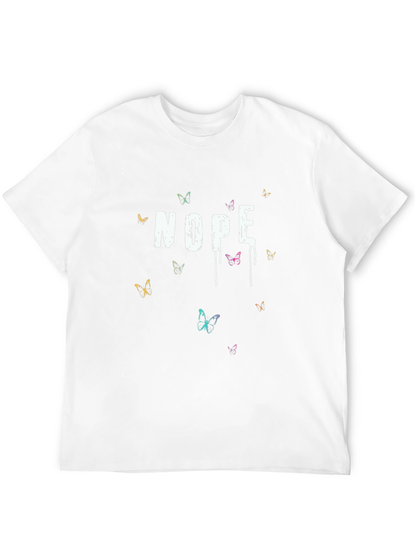 Nope Butterfly Graphic Print T-Shirt