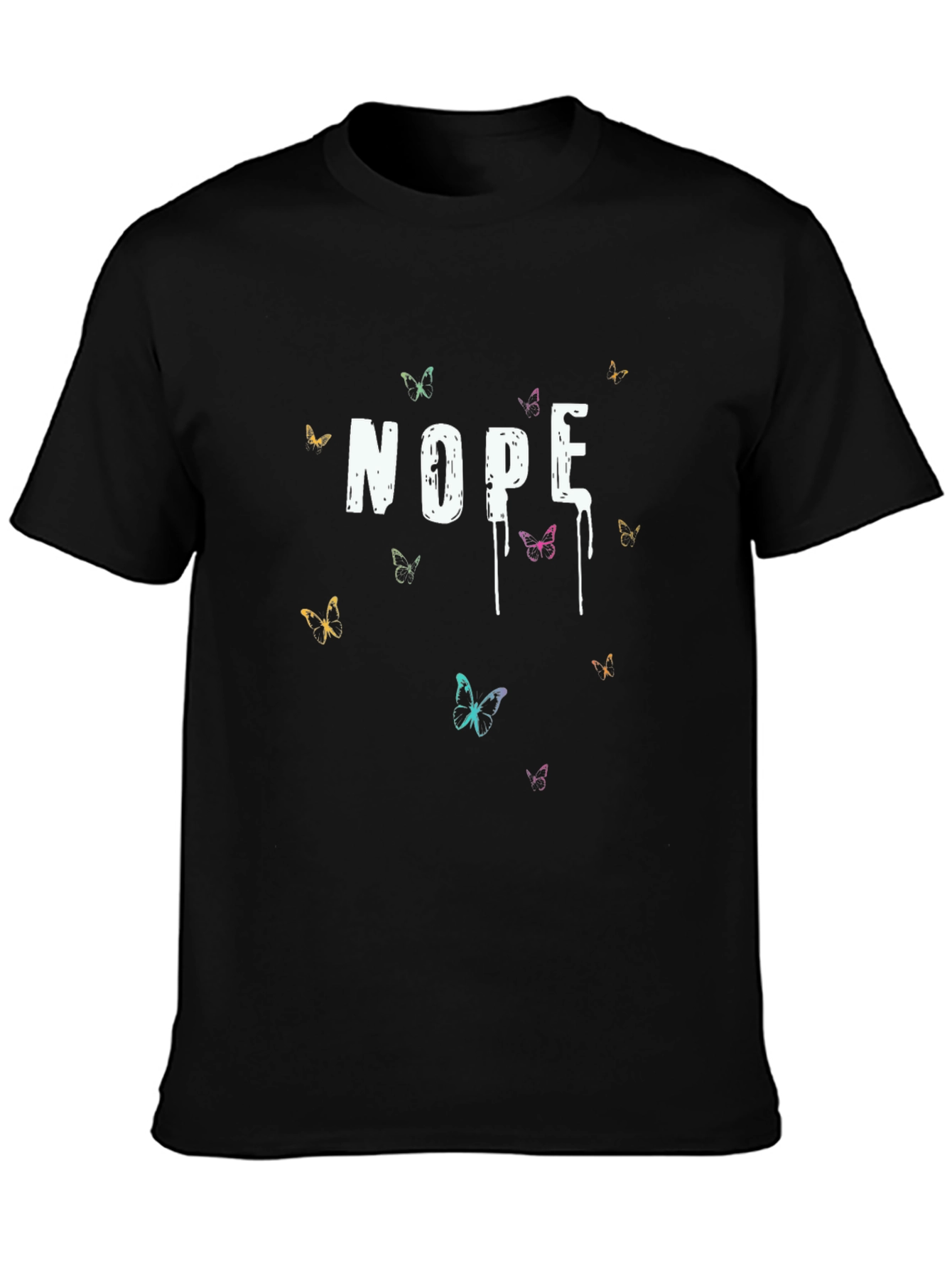 Nope Butterfly Graphic Print T-Shirt
