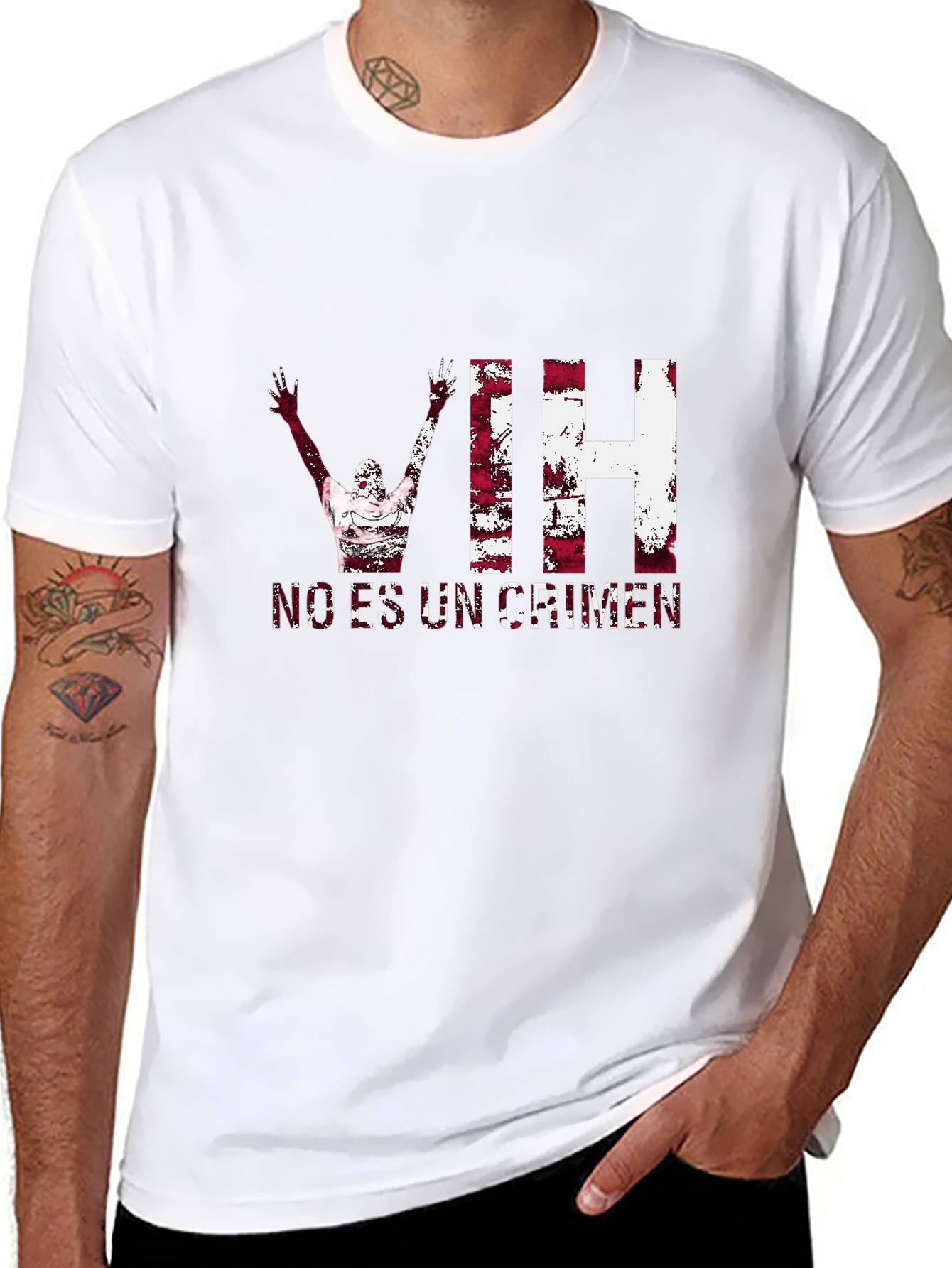 HIV Awareness Graphic T-Shirt - No Es Un Crimen
