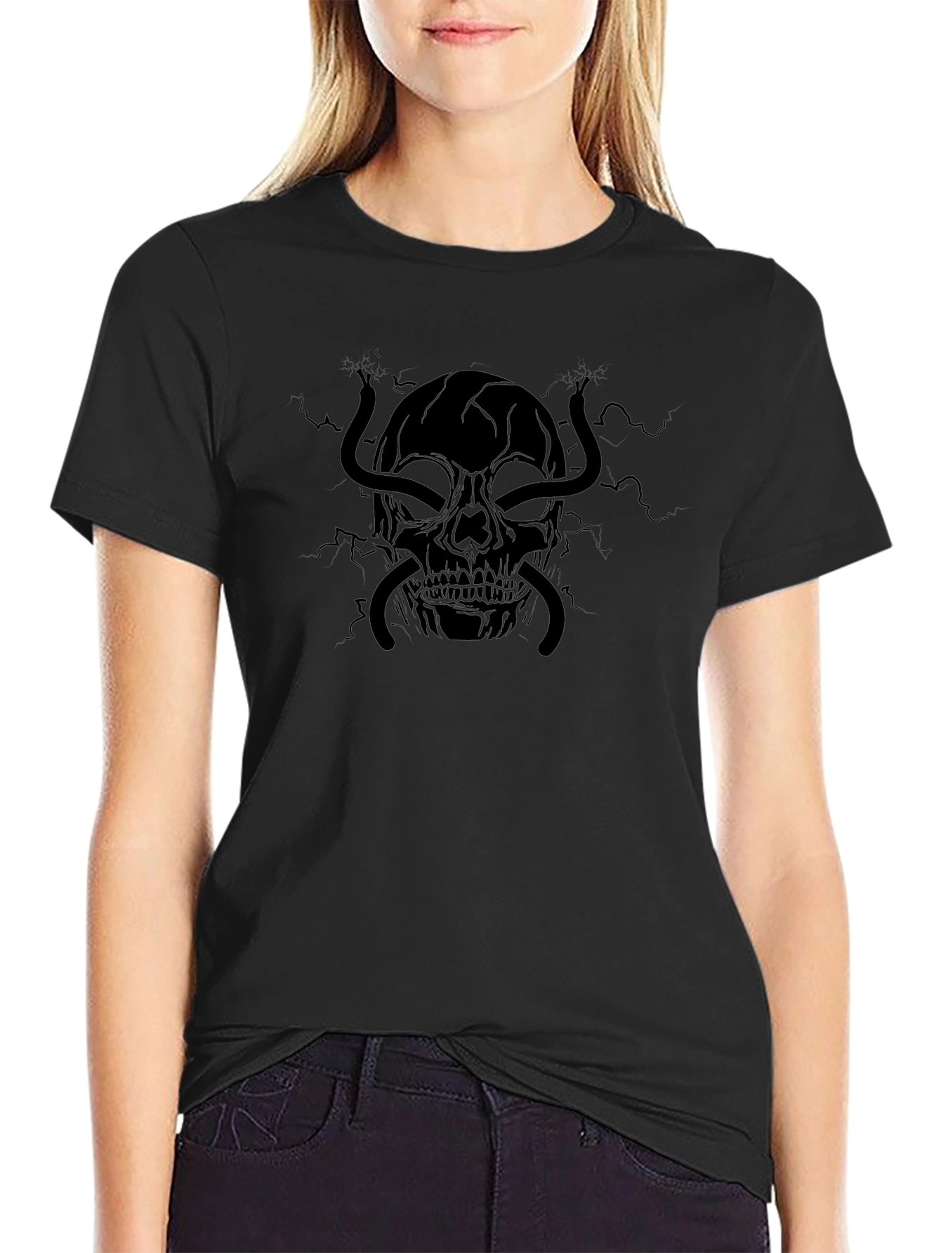 Skull & Snake Graphic Tee - Mens Black T-Shirt