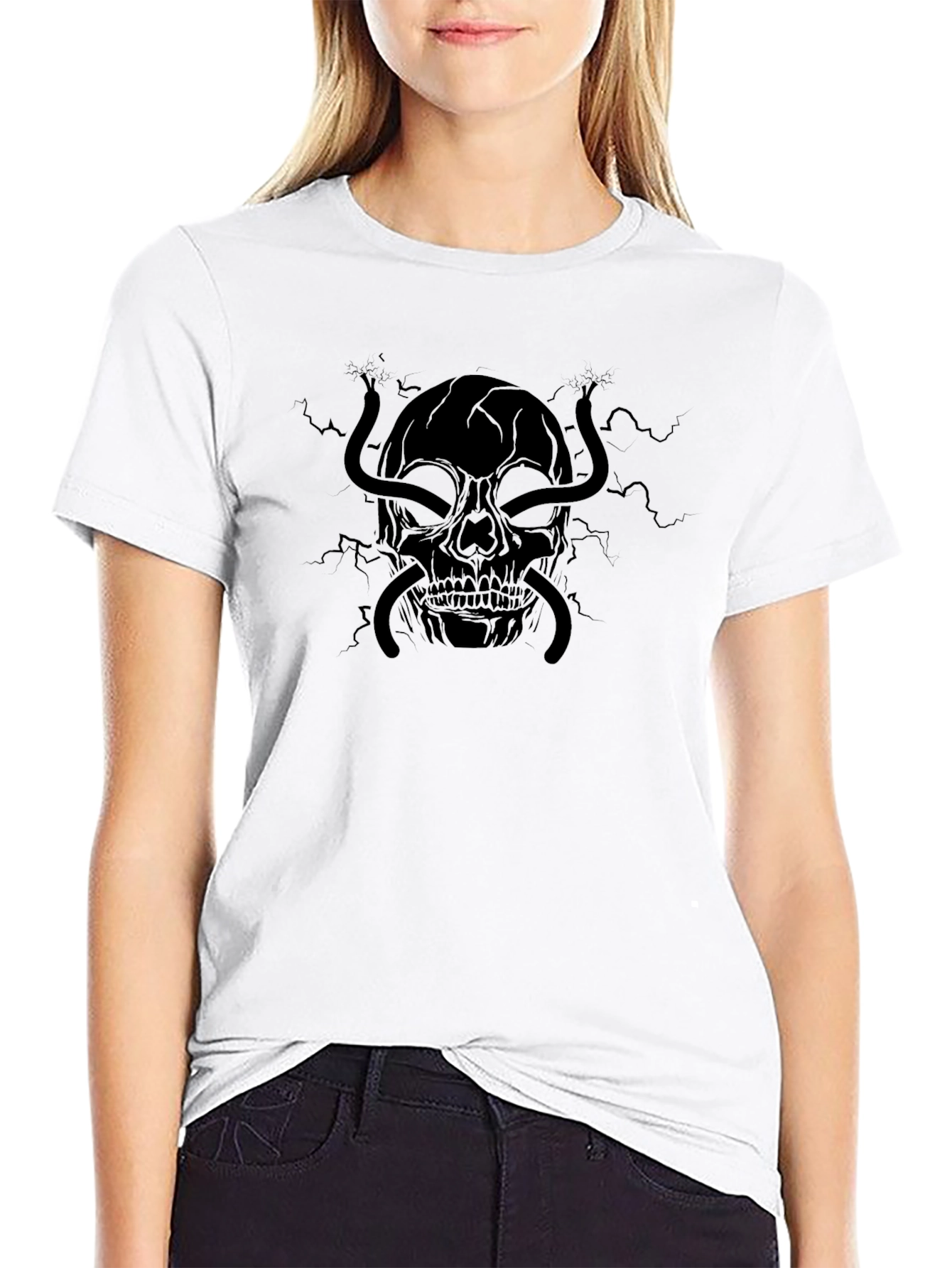 Skull & Snake Graphic Tee - Mens Black T-Shirt