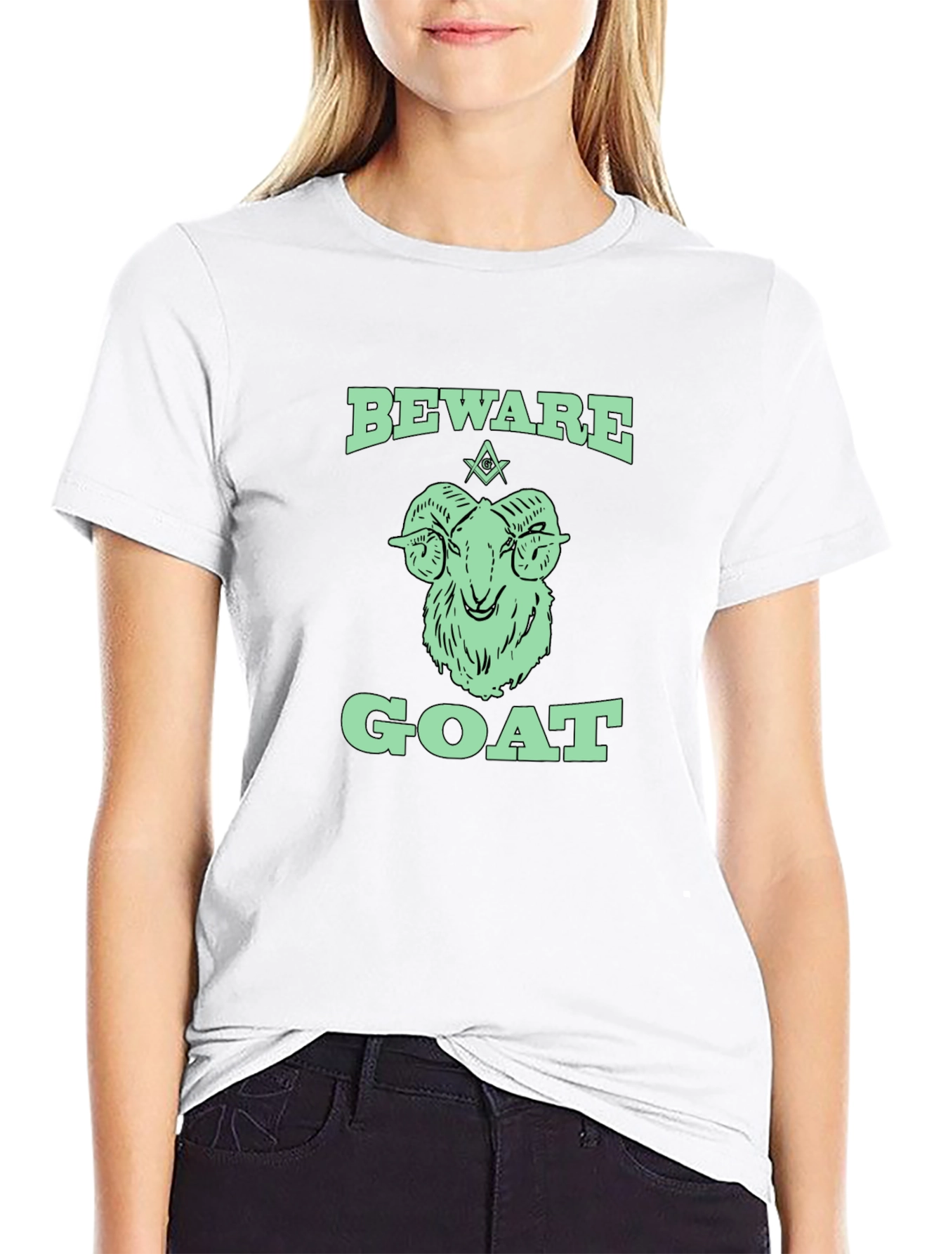 Beware Goat Graphic Tee - Black Cotton T-Shirt