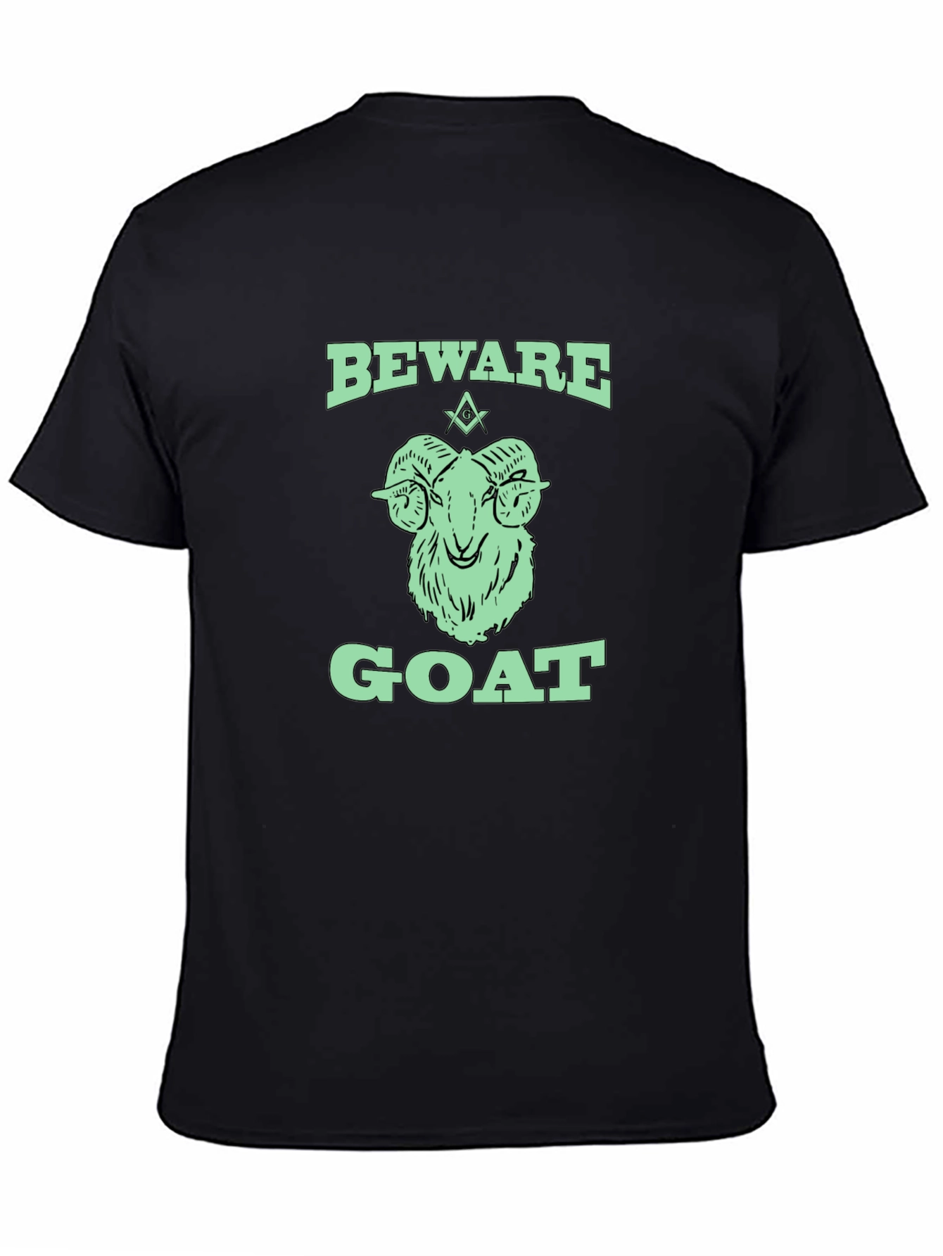 Beware Goat Graphic Tee - Black Cotton T-Shirt