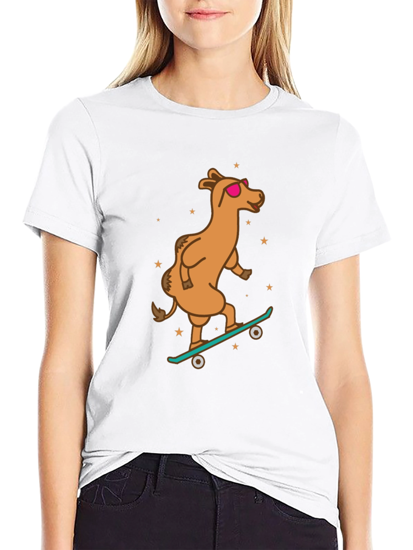 Camel Skateboarder Graphic Tee - Cool & Unique