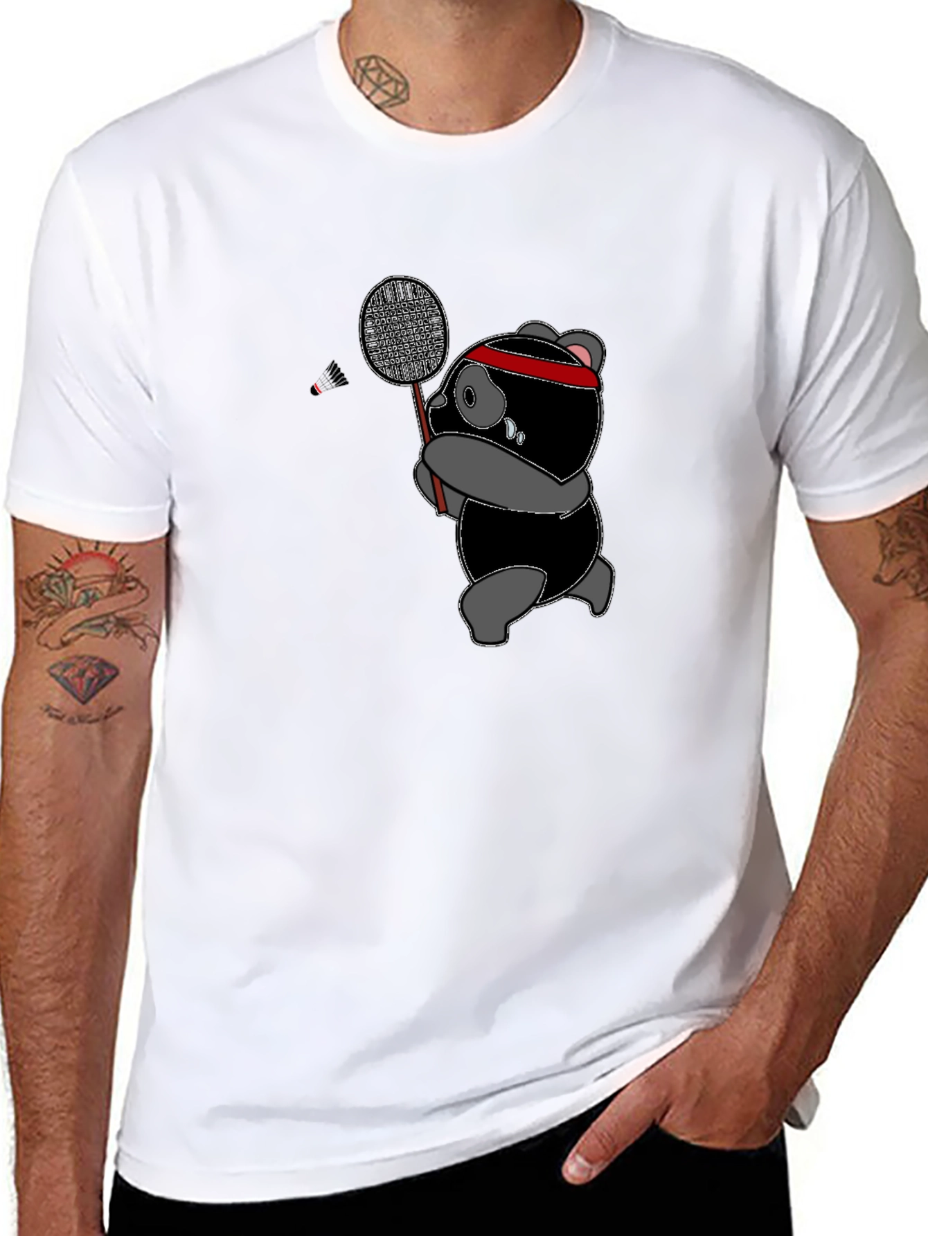 Badminton Panda T-Shirt - Sporty & Stylish Tee