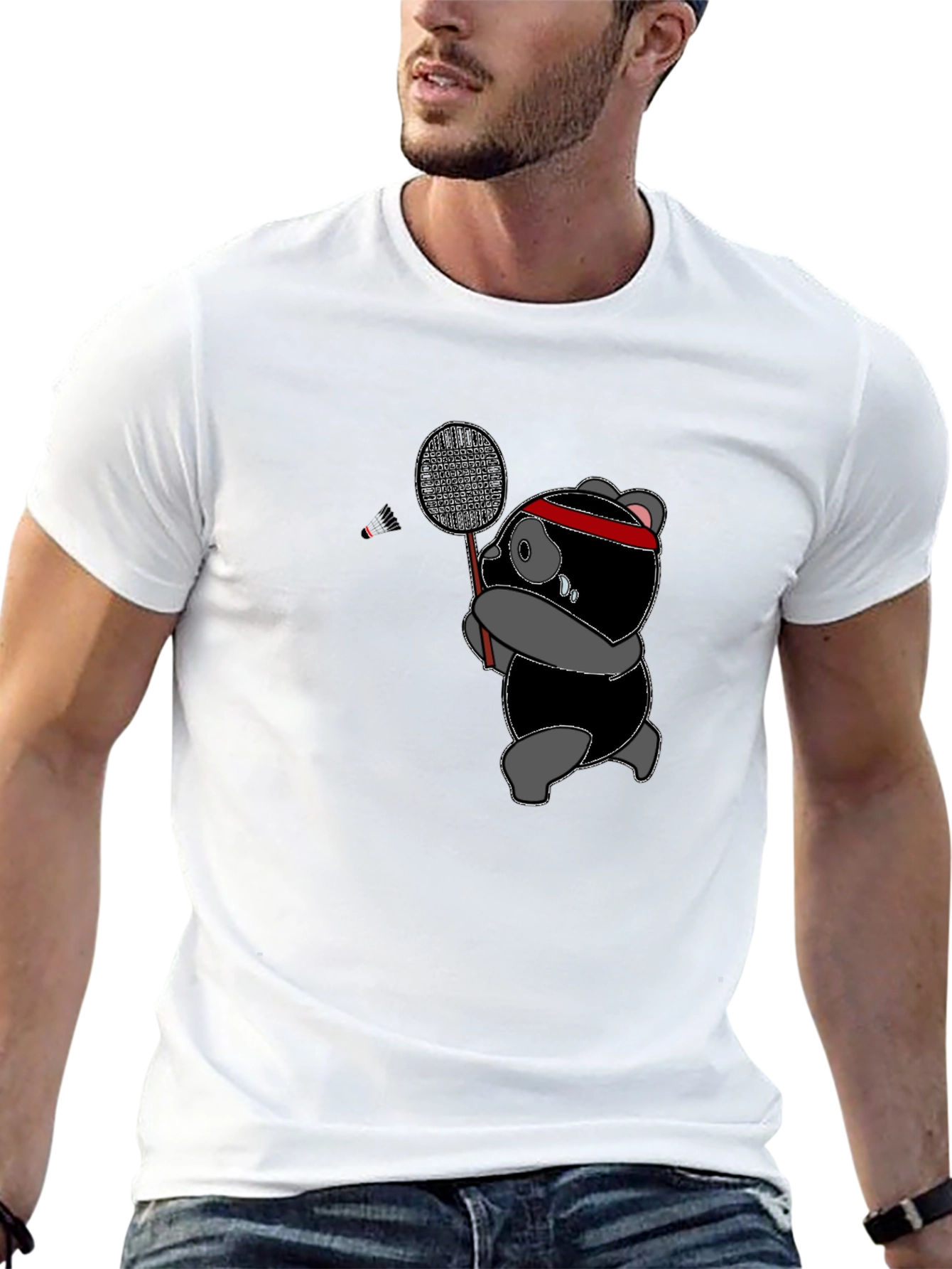 Badminton Panda T-Shirt - Sporty & Stylish Tee