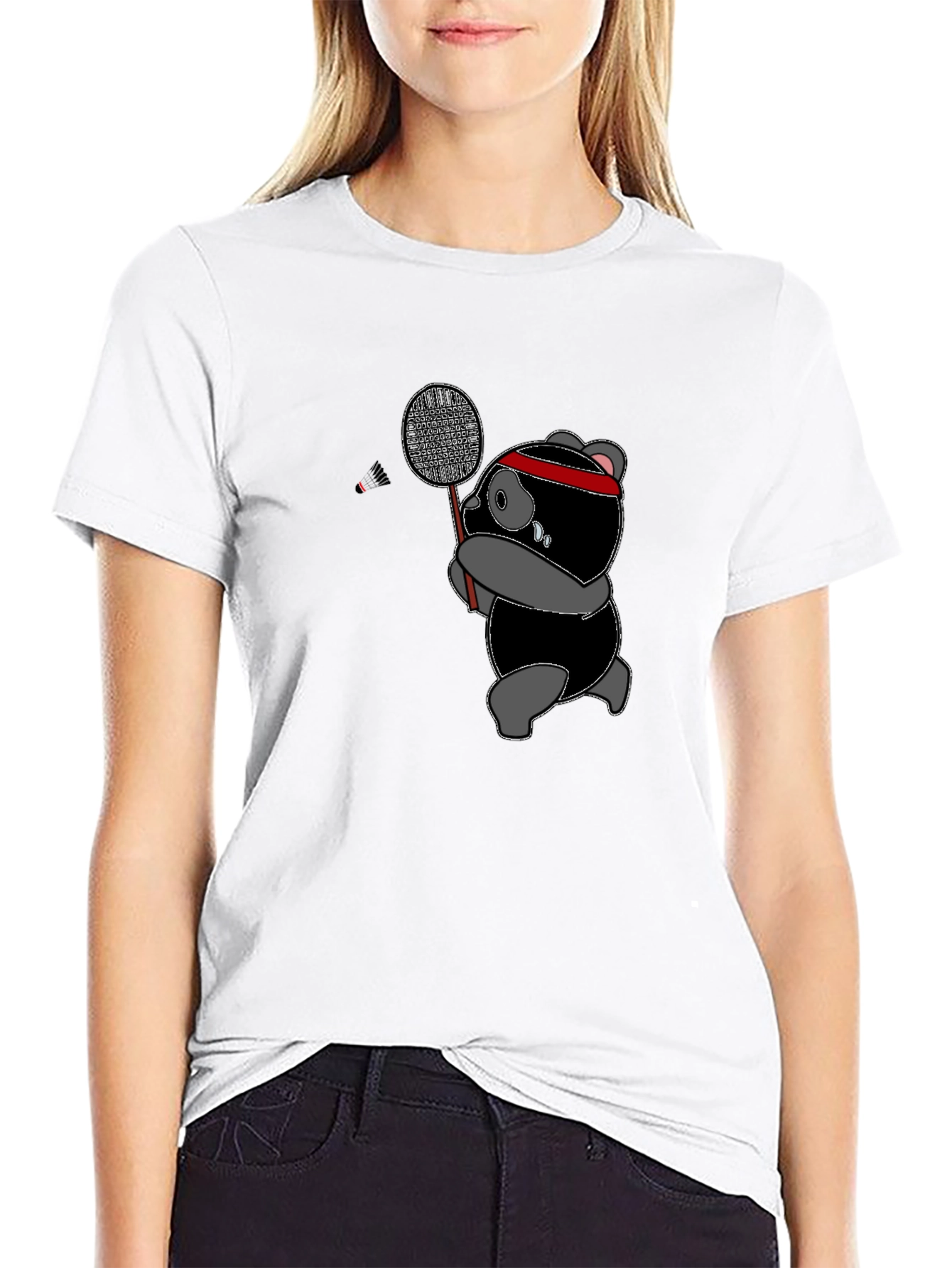 Badminton Panda T-Shirt - Sporty & Stylish Tee