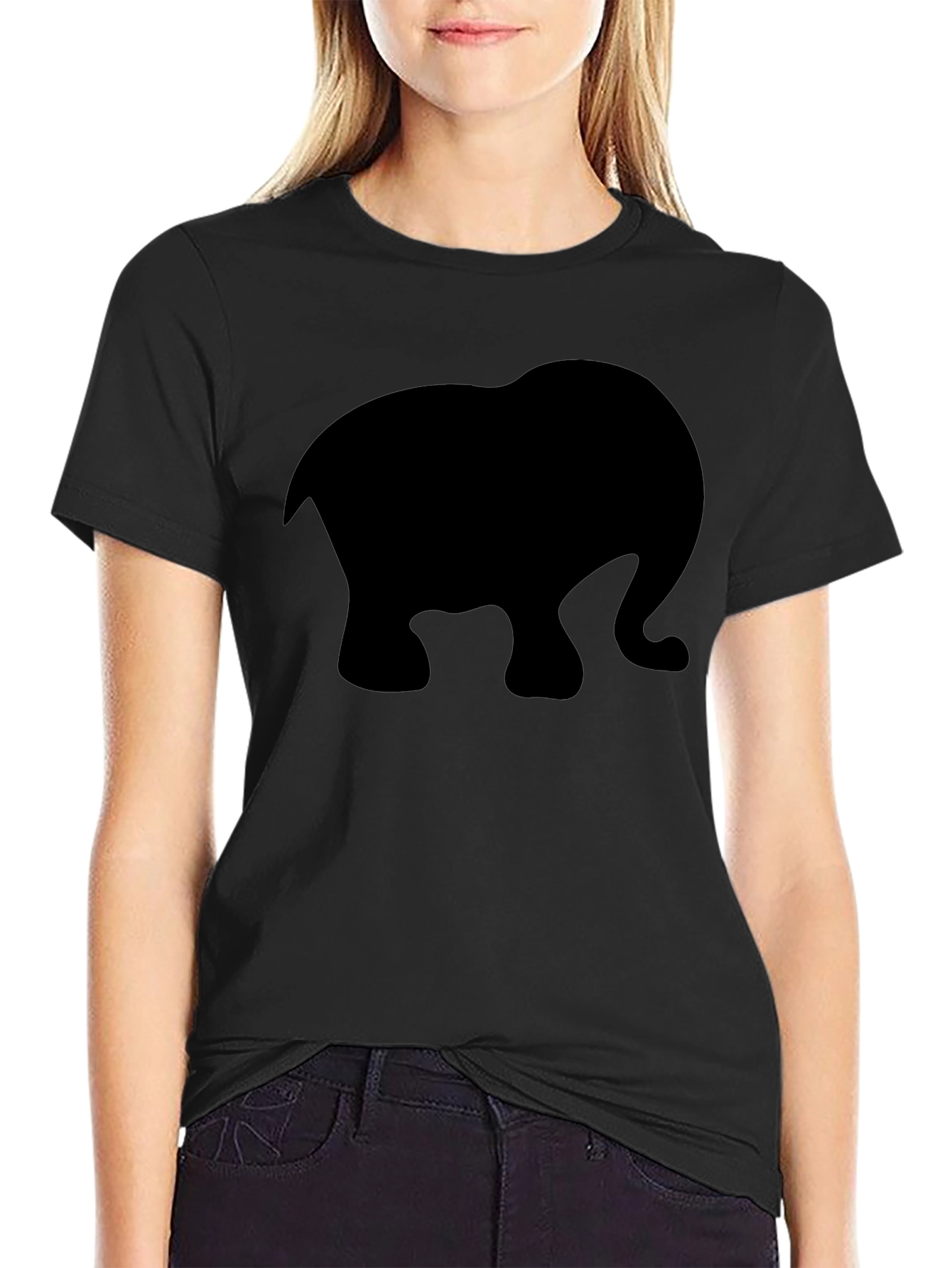 Black Elephant Silhouette T-Shirt
