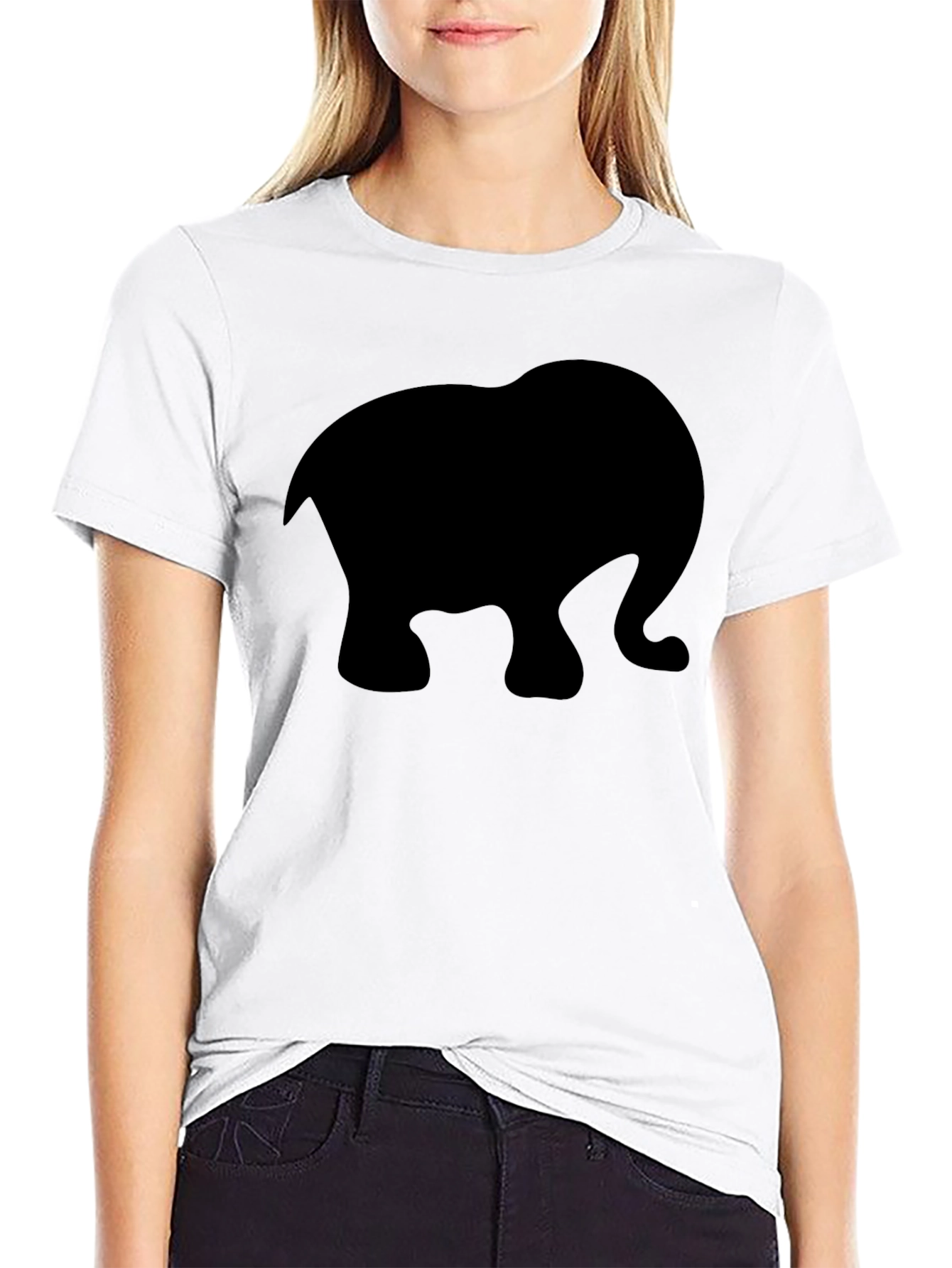 Black Elephant Silhouette T-Shirt