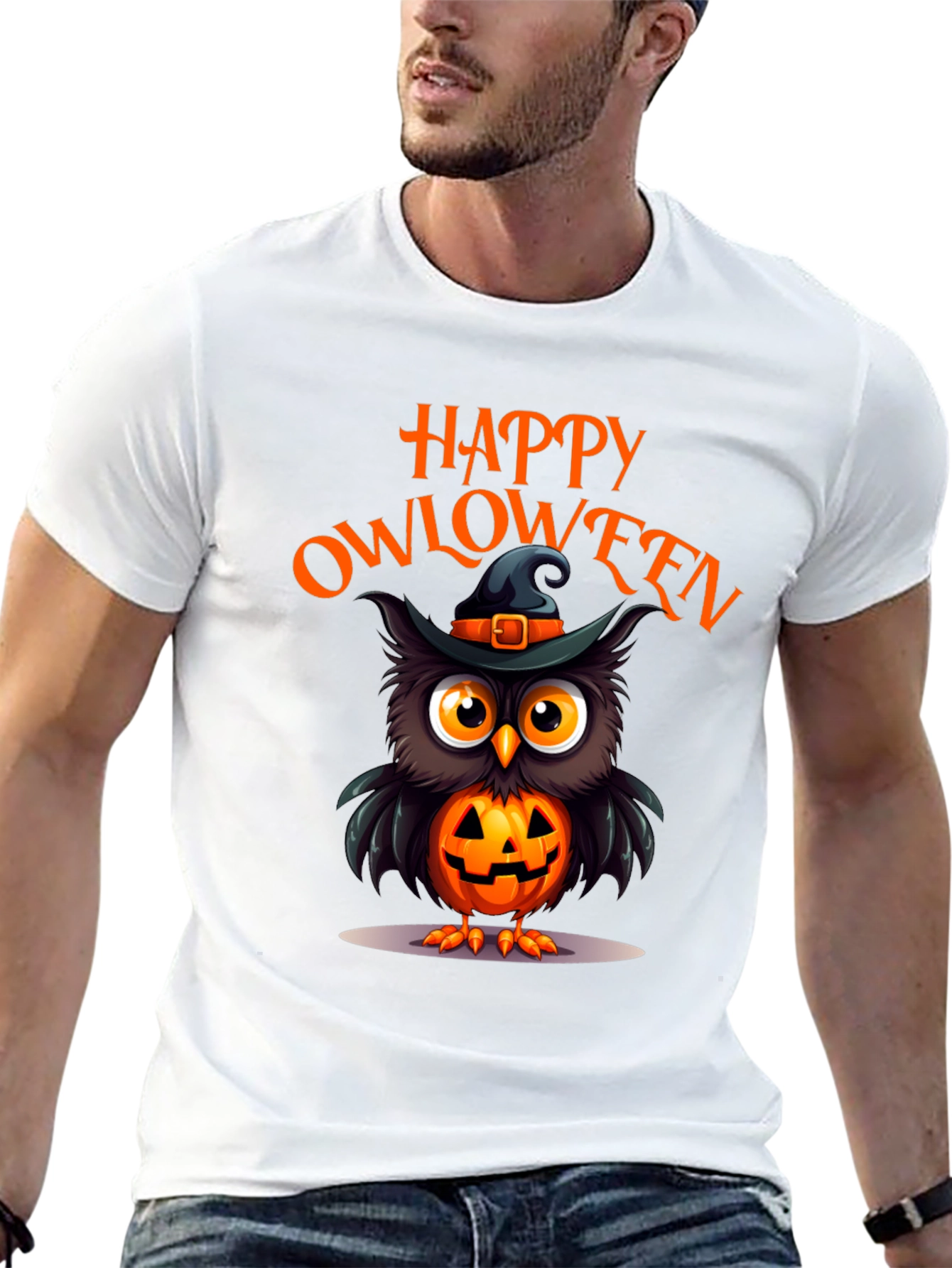 Happy Owloween Black T-Shirt