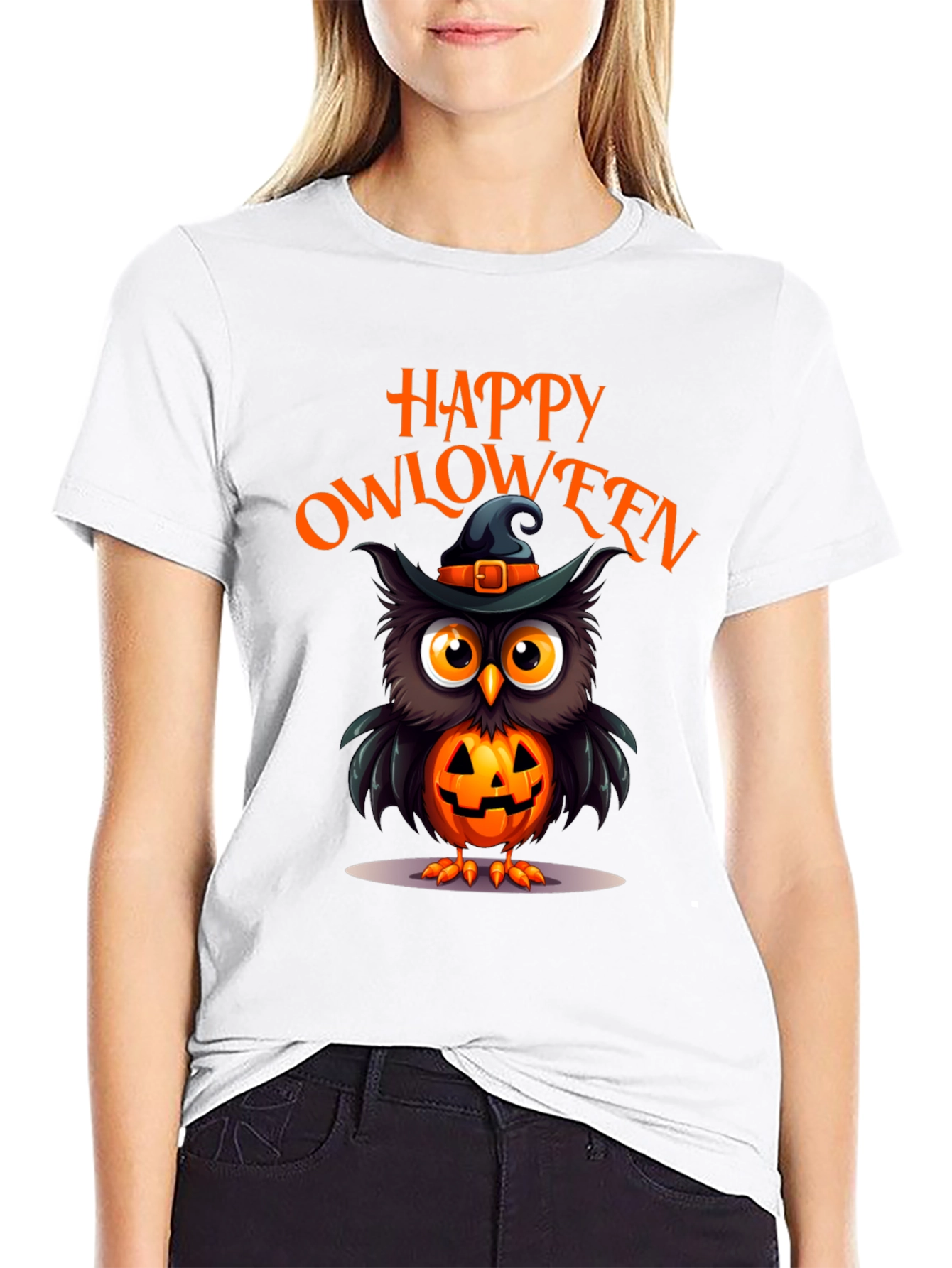 Happy Owloween Black T-Shirt