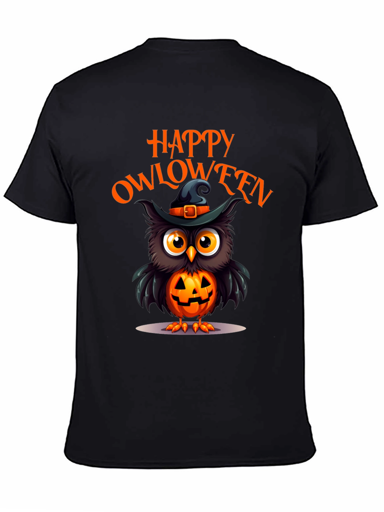 Happy Owloween Black T-Shirt