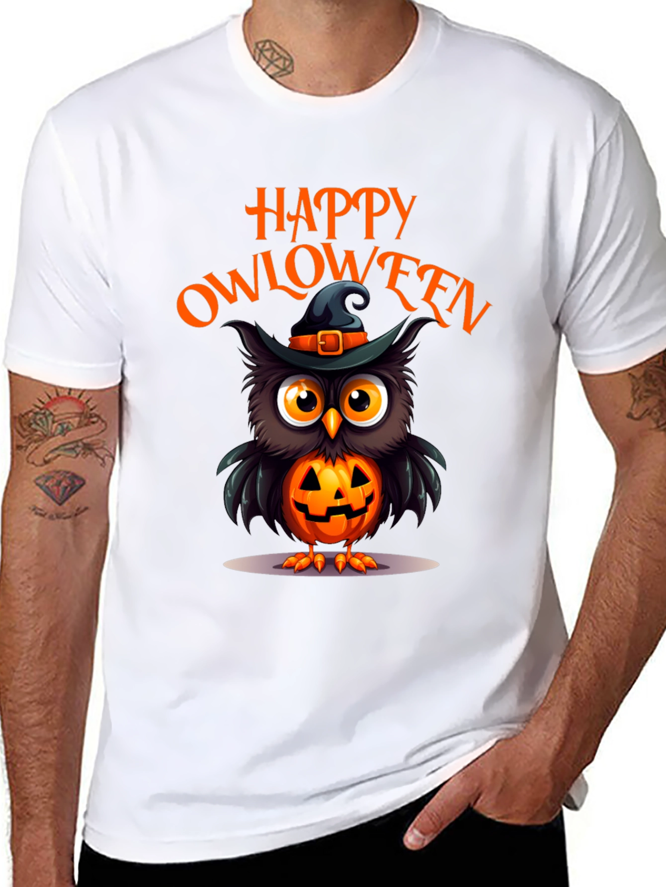 Happy Owloween Black T-Shirt