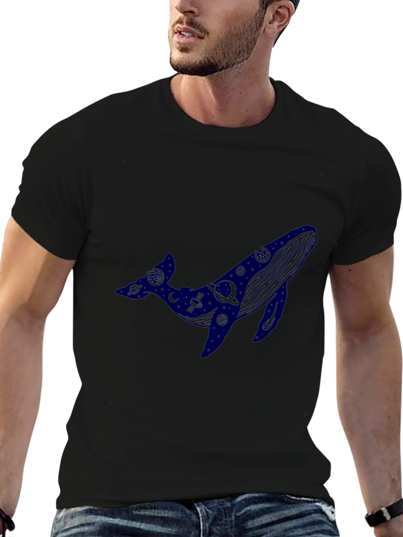 Cosmic Whale Black T-Shirt