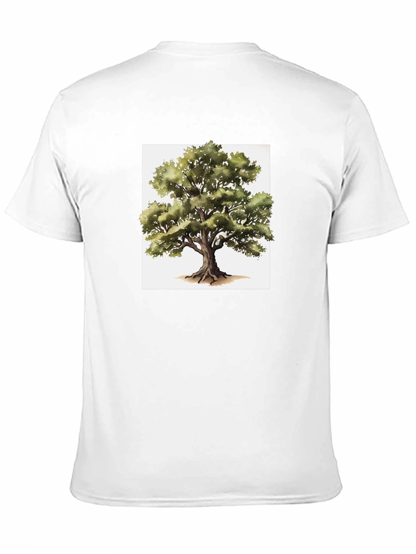 Nature Tree Graphic Tee - Black Cotton T-Shirt