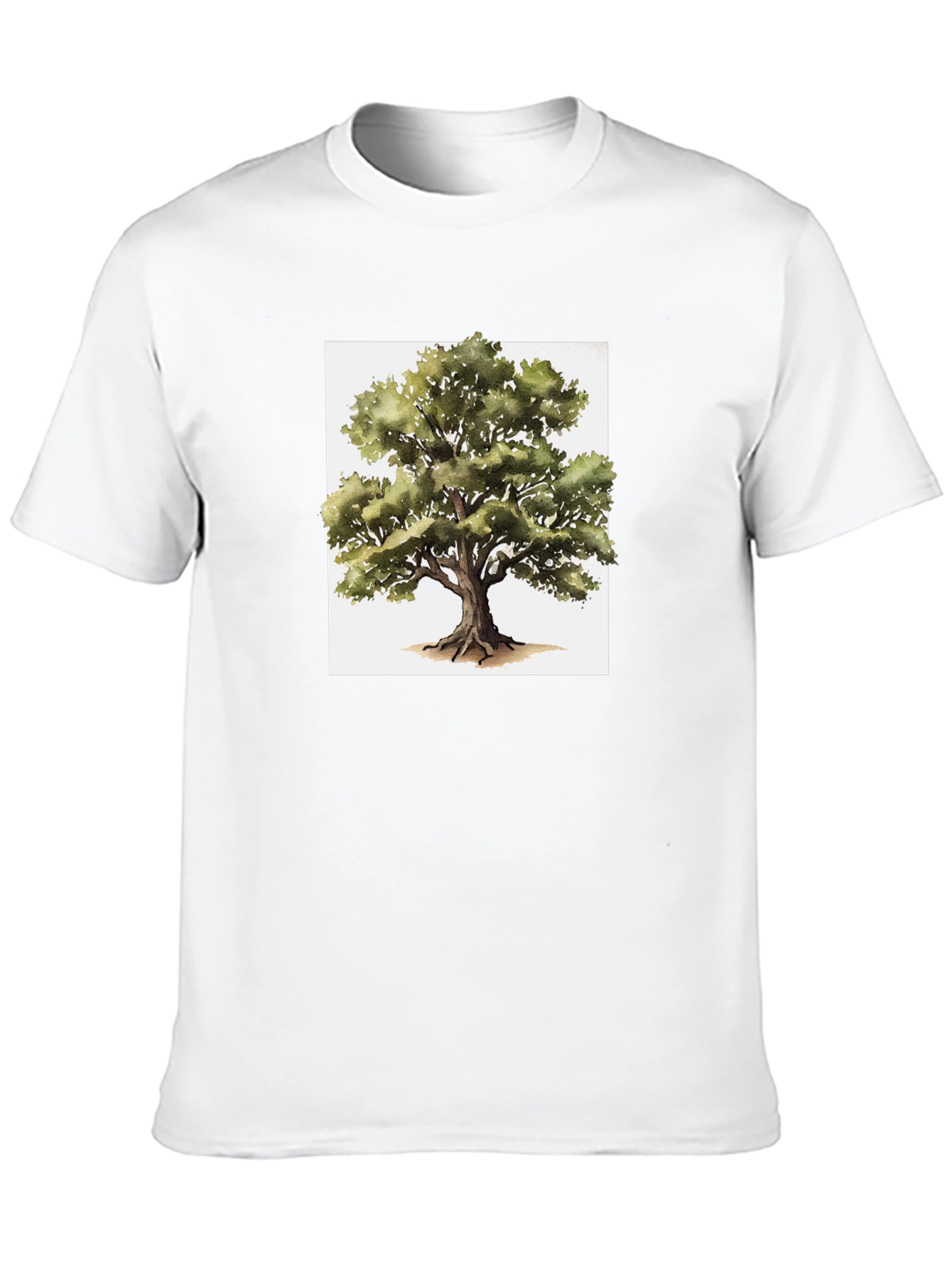 Nature Tree Graphic Tee - Black Cotton T-Shirt