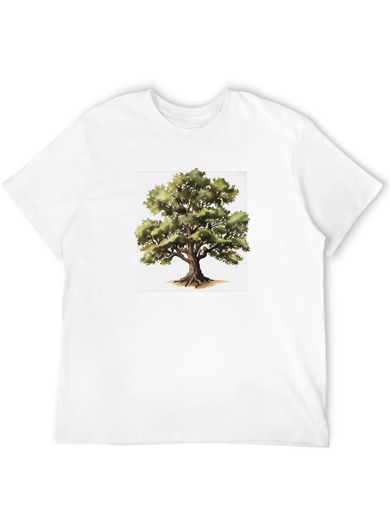 Nature Tree Graphic Tee - Black Cotton T-Shirt